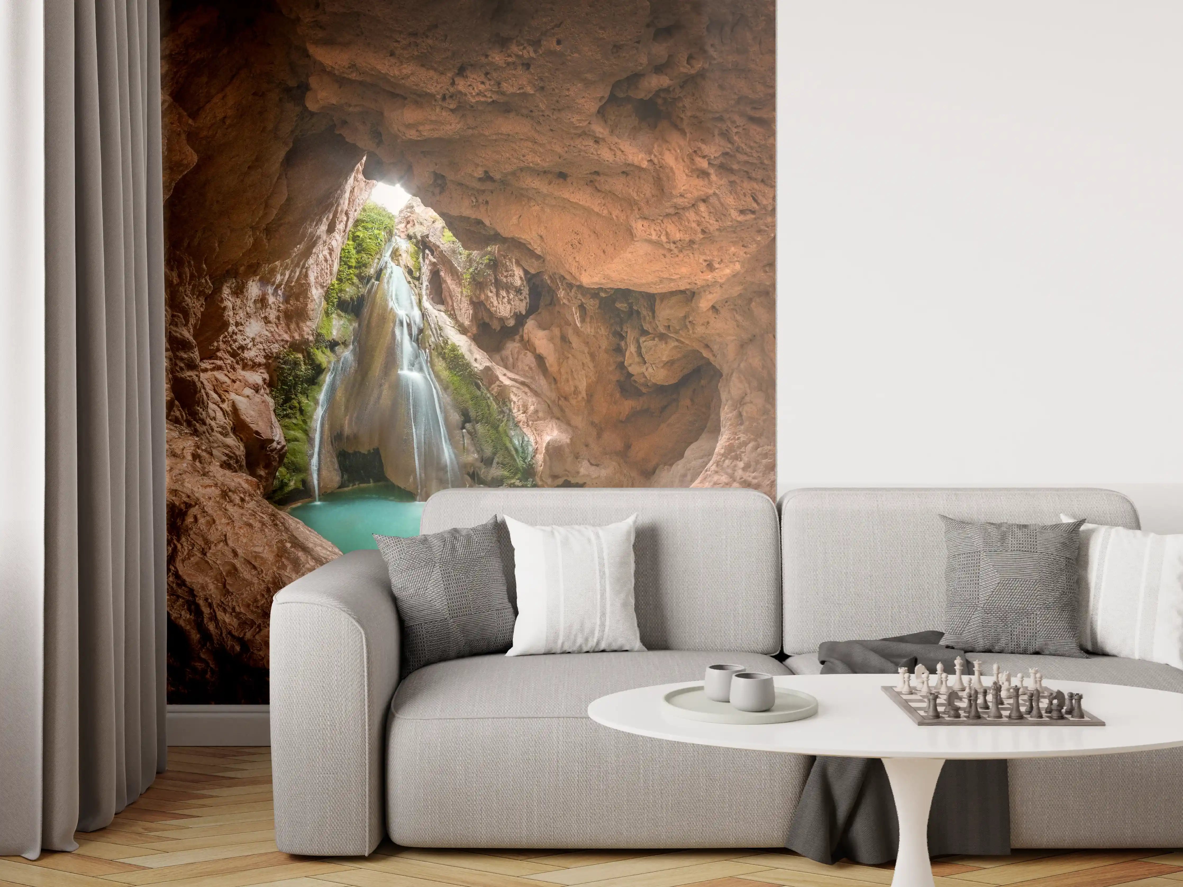 Wandverkleidung Wohnzimmer - Versteckte Wasserhöhle