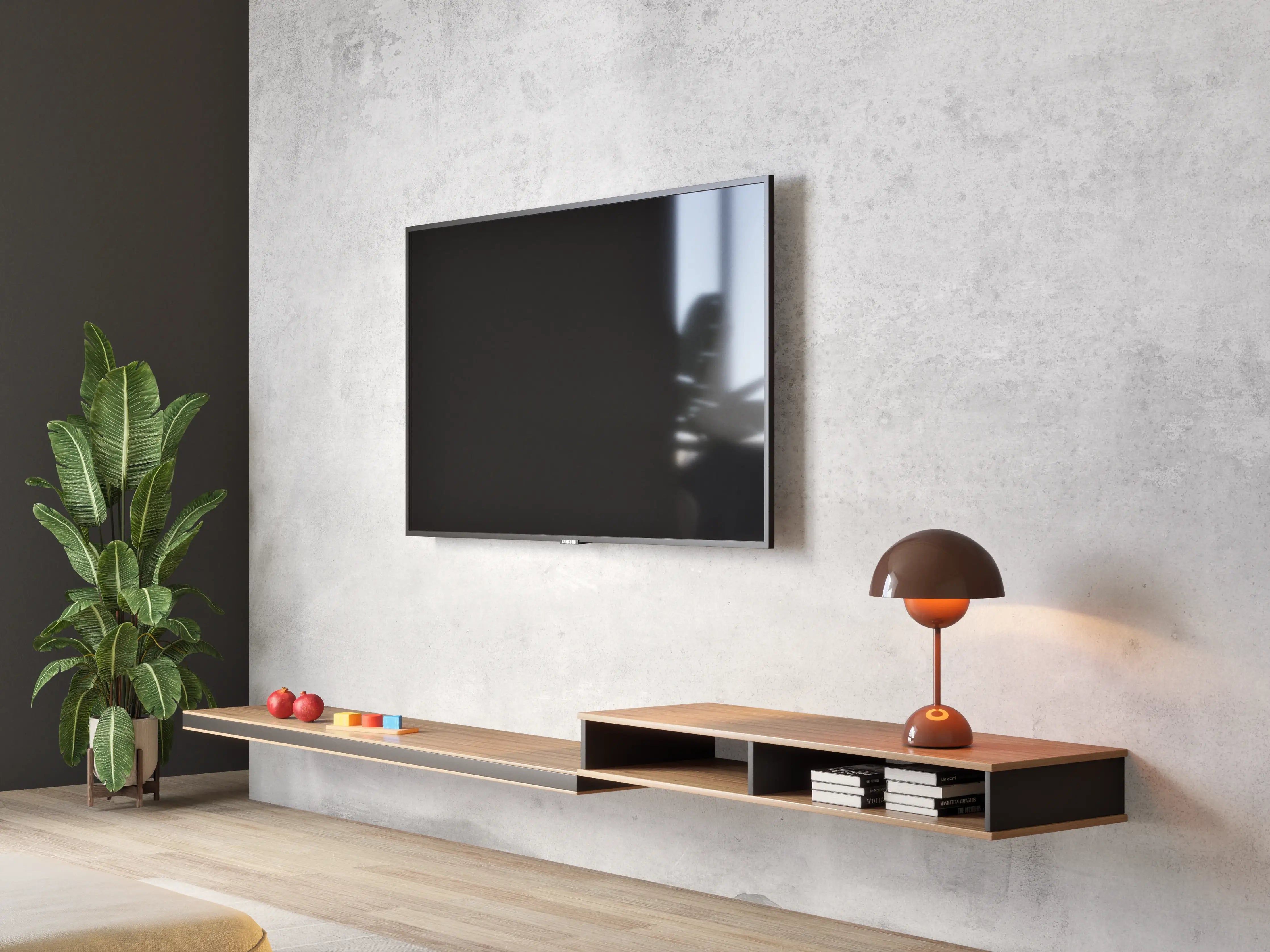 Wandverkleidung Wohnzimmer - Verwitterte graue Zementwand