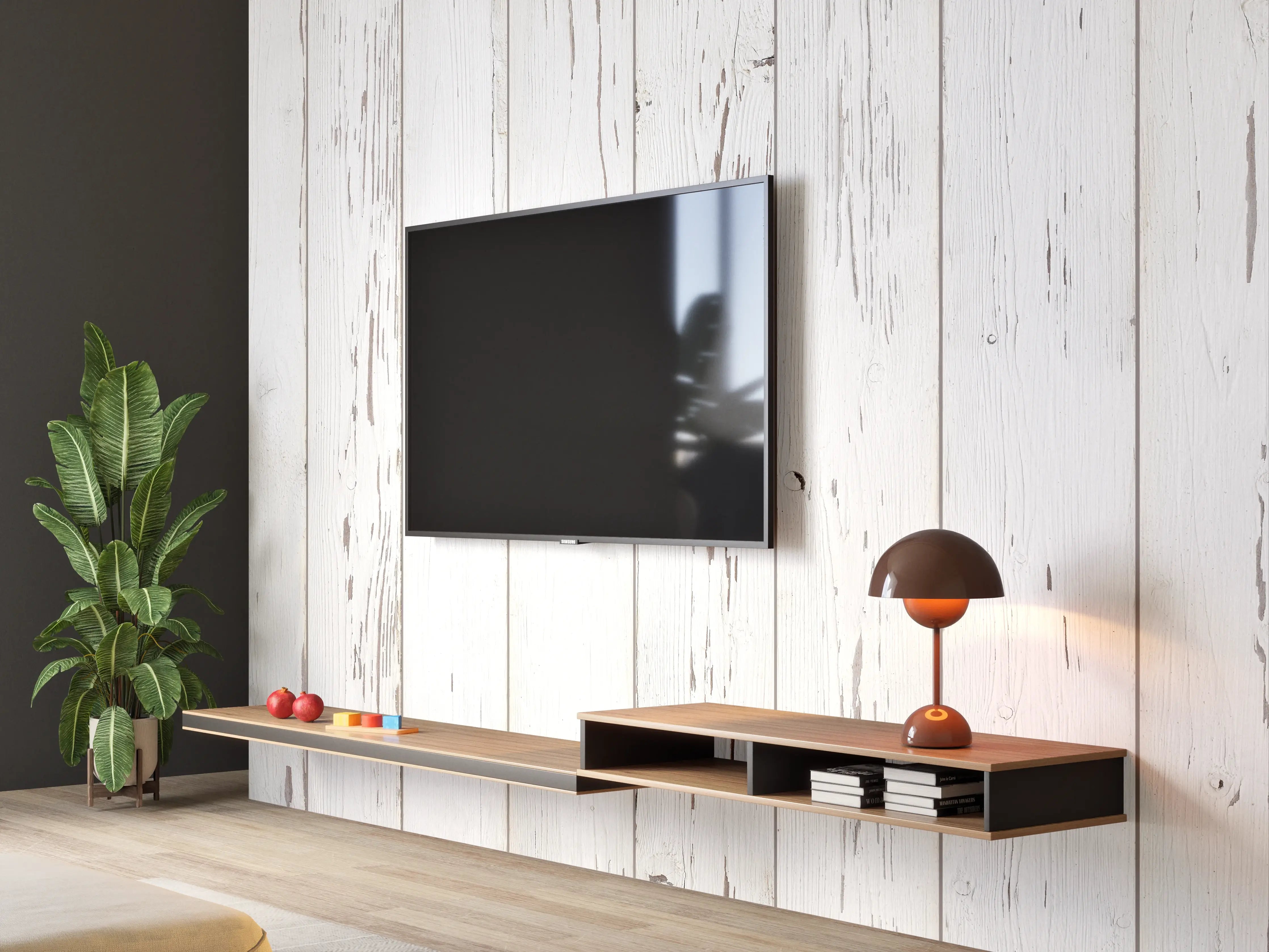 Wandverkleidung Wohnzimmer - Verwitterte weiße Holzdielen