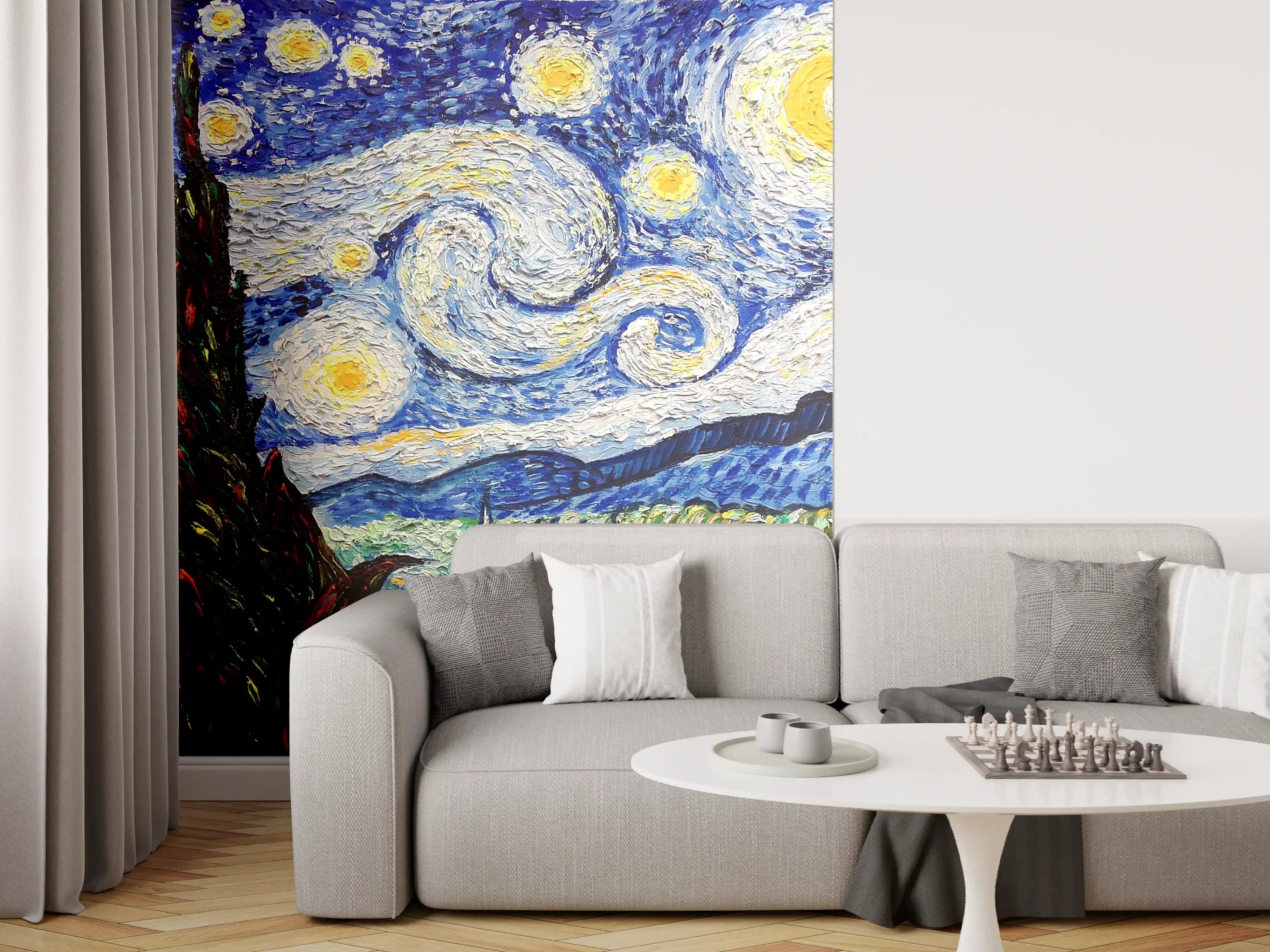 Wandverkleidung Wohnzimmer - Vincent van Gogh - Sternennacht