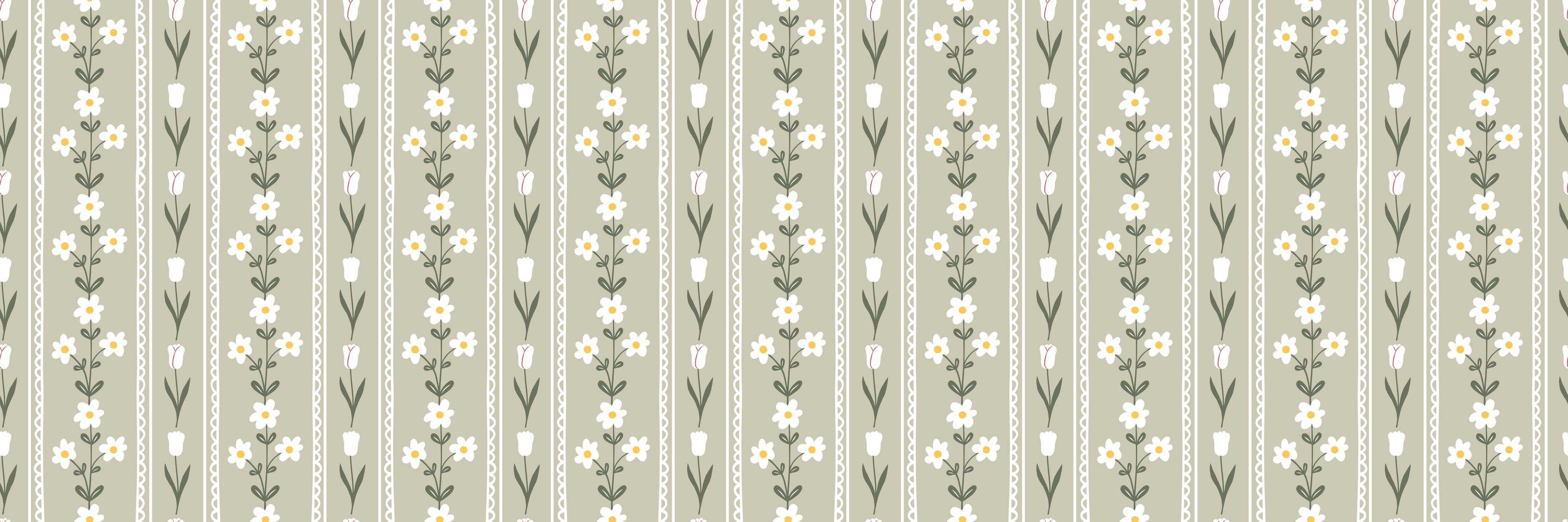 Wandverkleidung Wohnzimmer-Vintage Bloom Beige Blumen Tapete