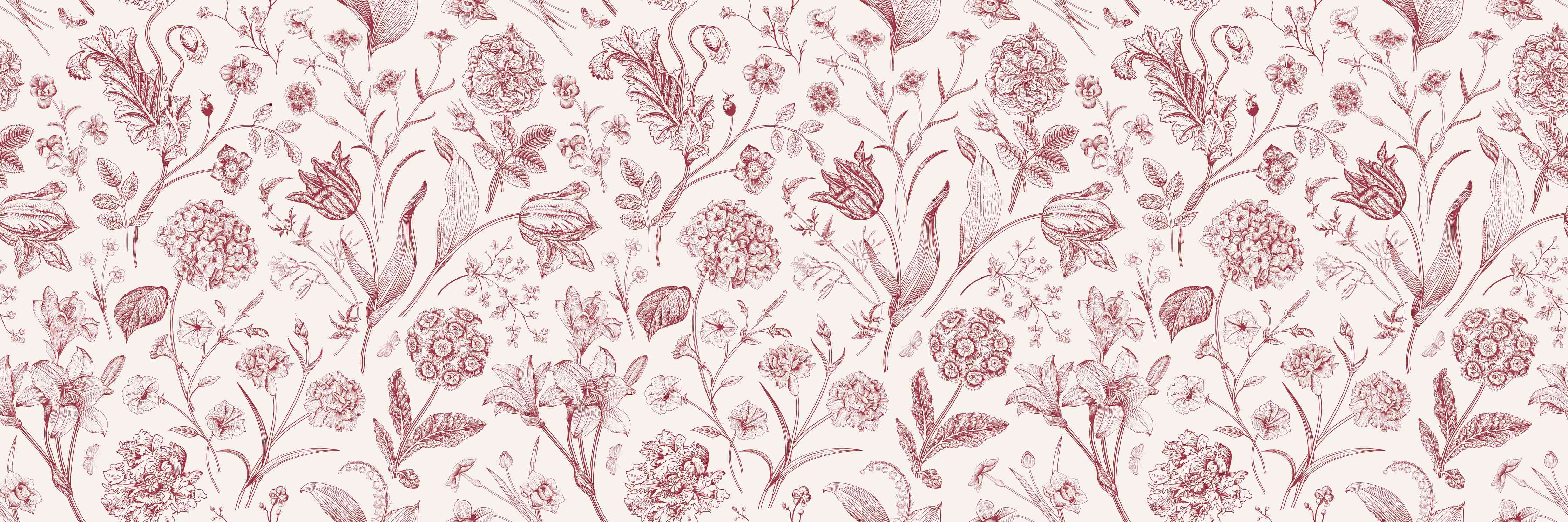 Wandverkleidung Wohnzimmer-Vintage Bloom Rosa-Muster