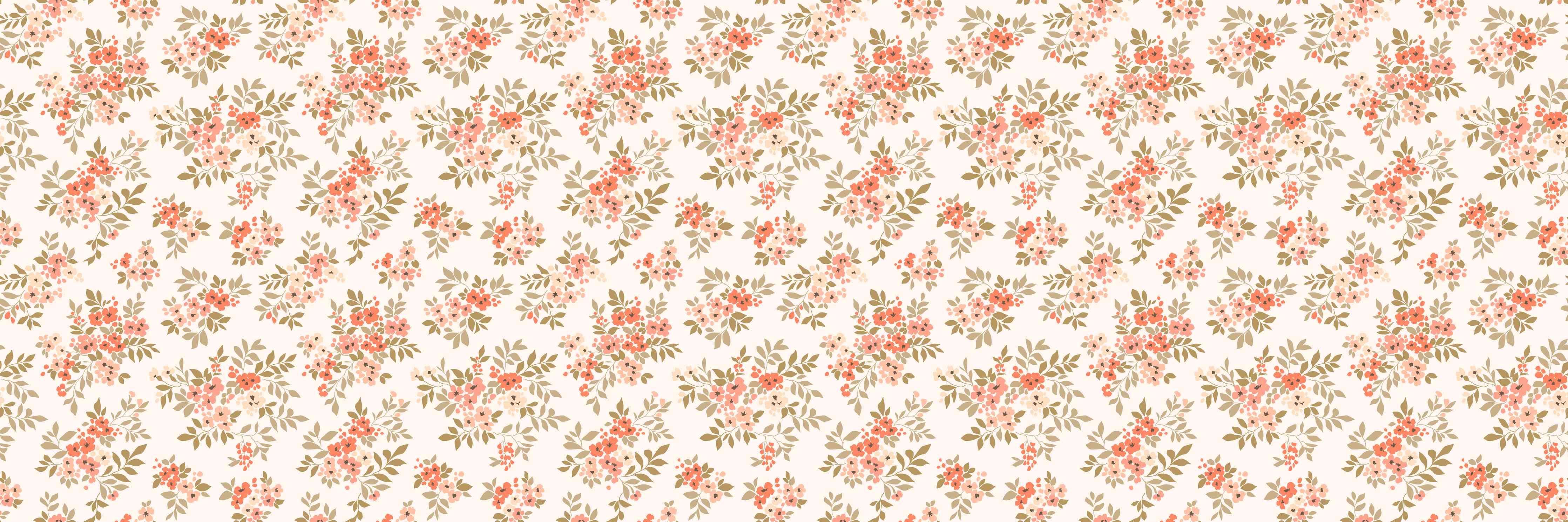 Wandverkleidung Wohnzimmer-Vintage Ditsy Blumenmuster Rosa Beige
