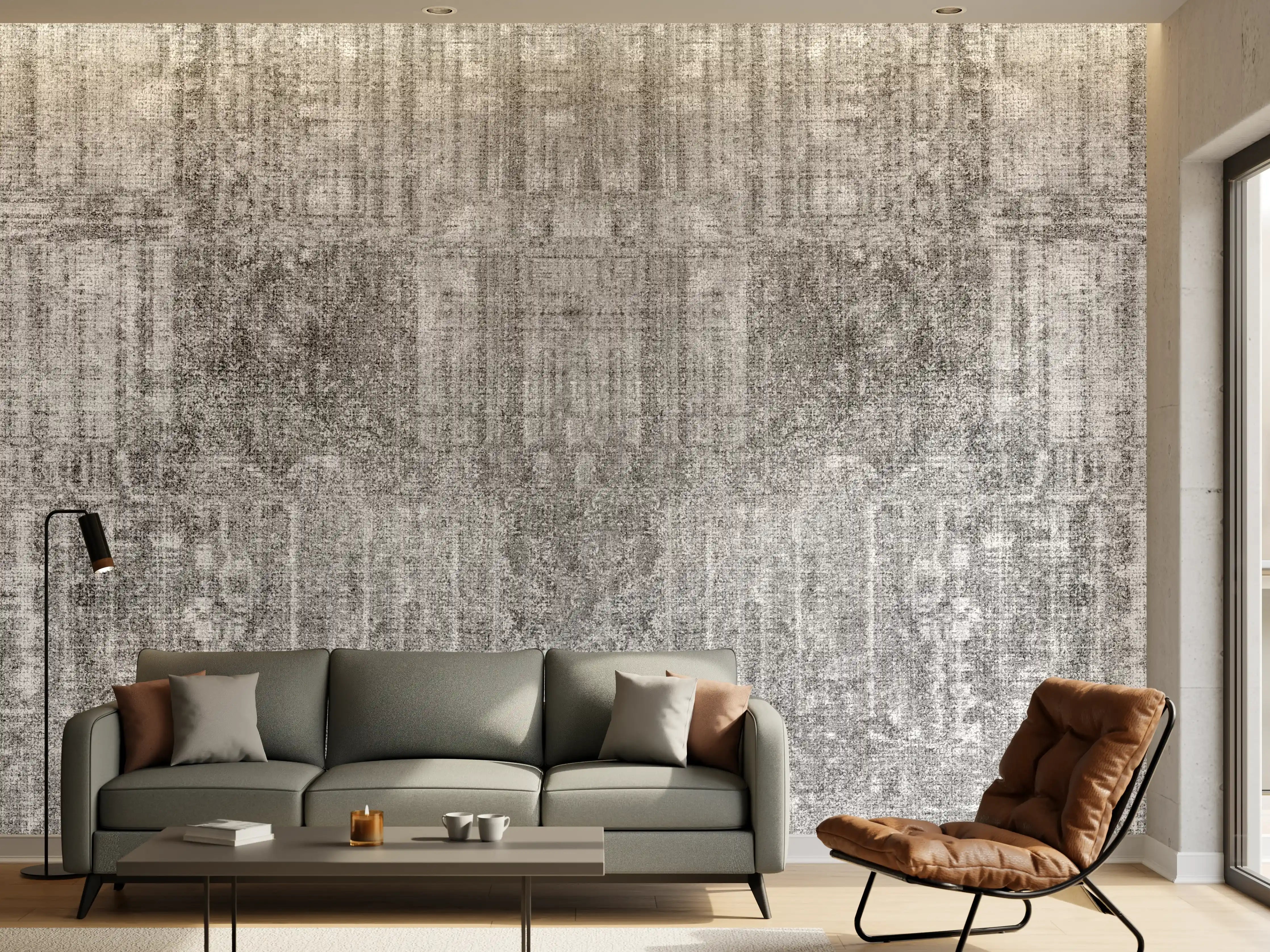 Wandverkleidung Wohnzimmer - Vintage Grau-Beton Textur Panorama
