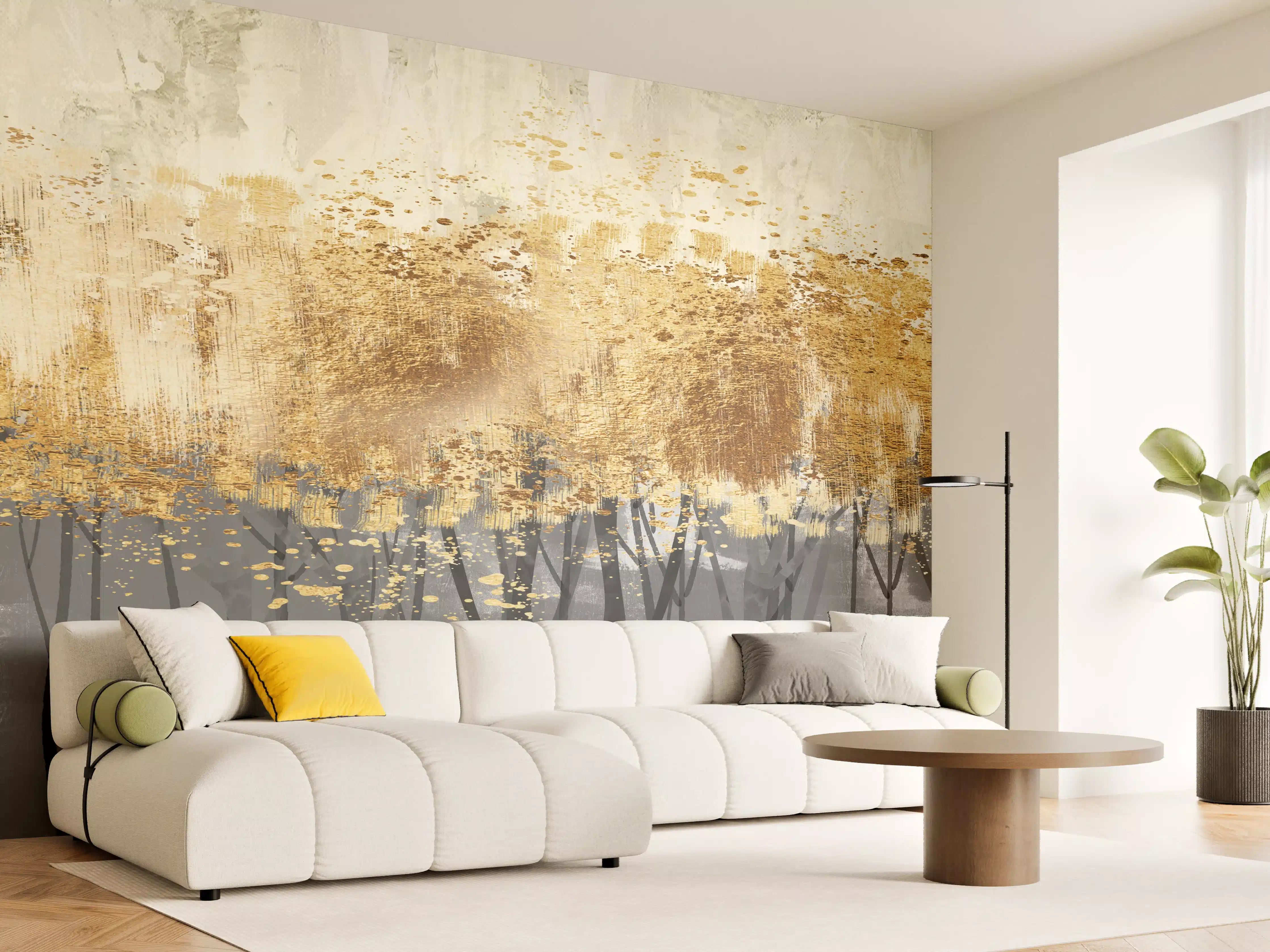 Wandverkleidung Wohnzimmer - Vintage Kunstmalerei