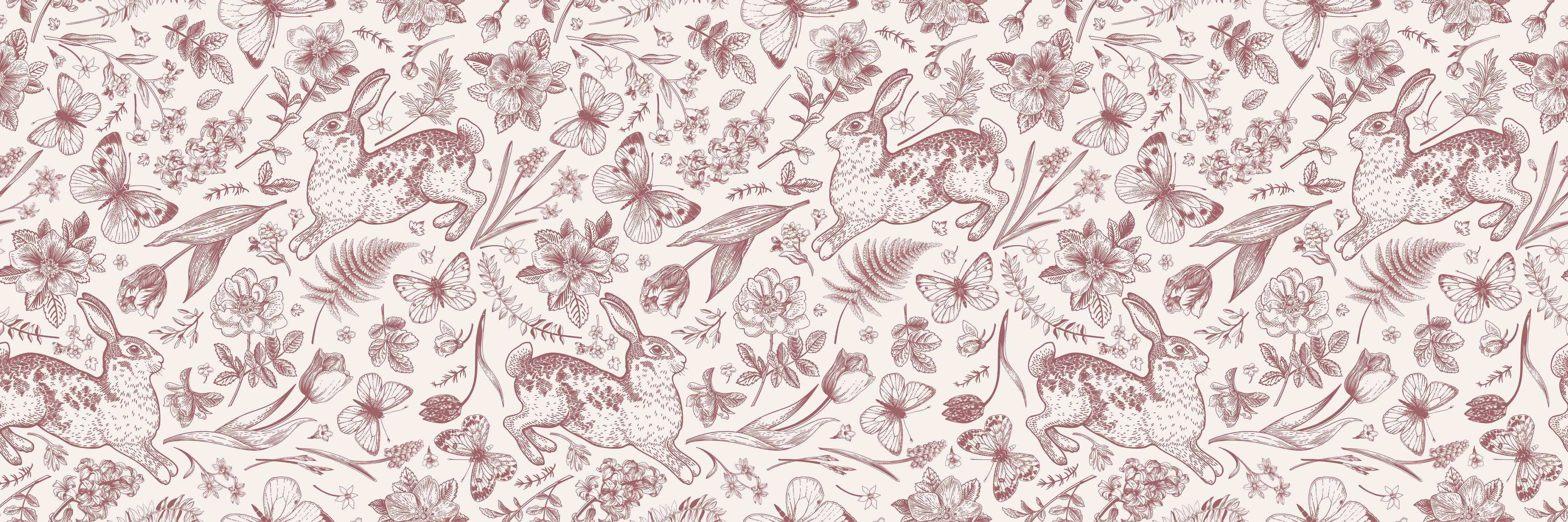 Wandverkleidung Wohnzimmer-Vintage Rosa Blumenmuster