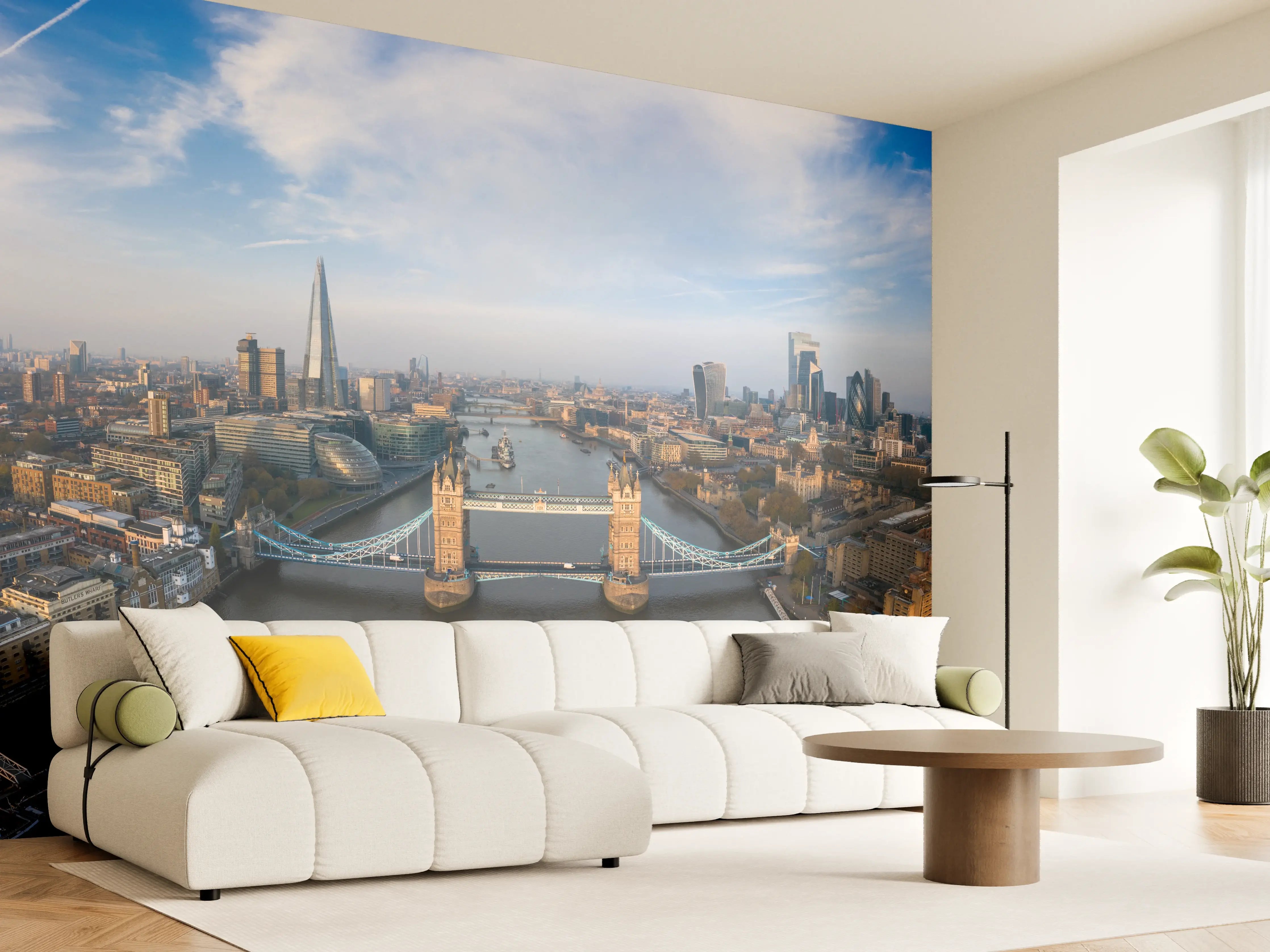 Wandverkleidung Wohnzimmer - Vogelperspektive der Tower Bridge, London