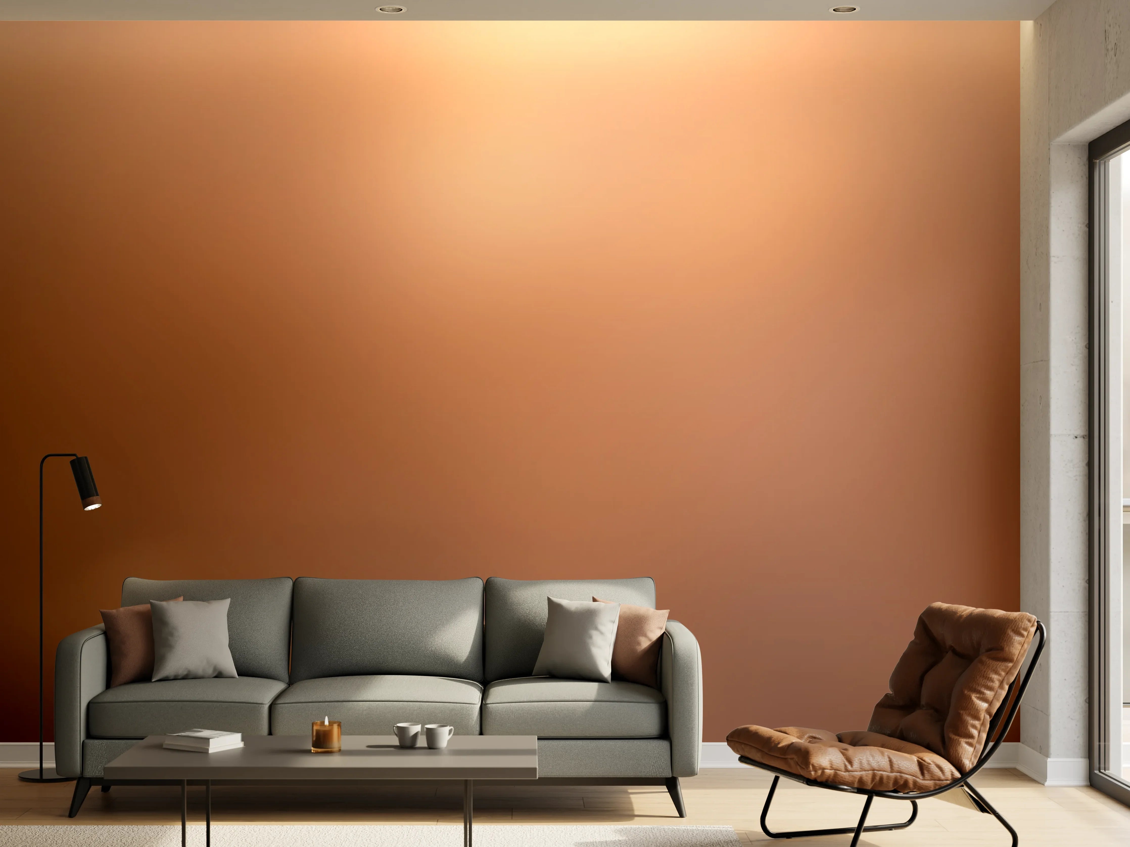 Wandverkleidung Wohnzimmer - Warmes, neutrales Farbenspiel