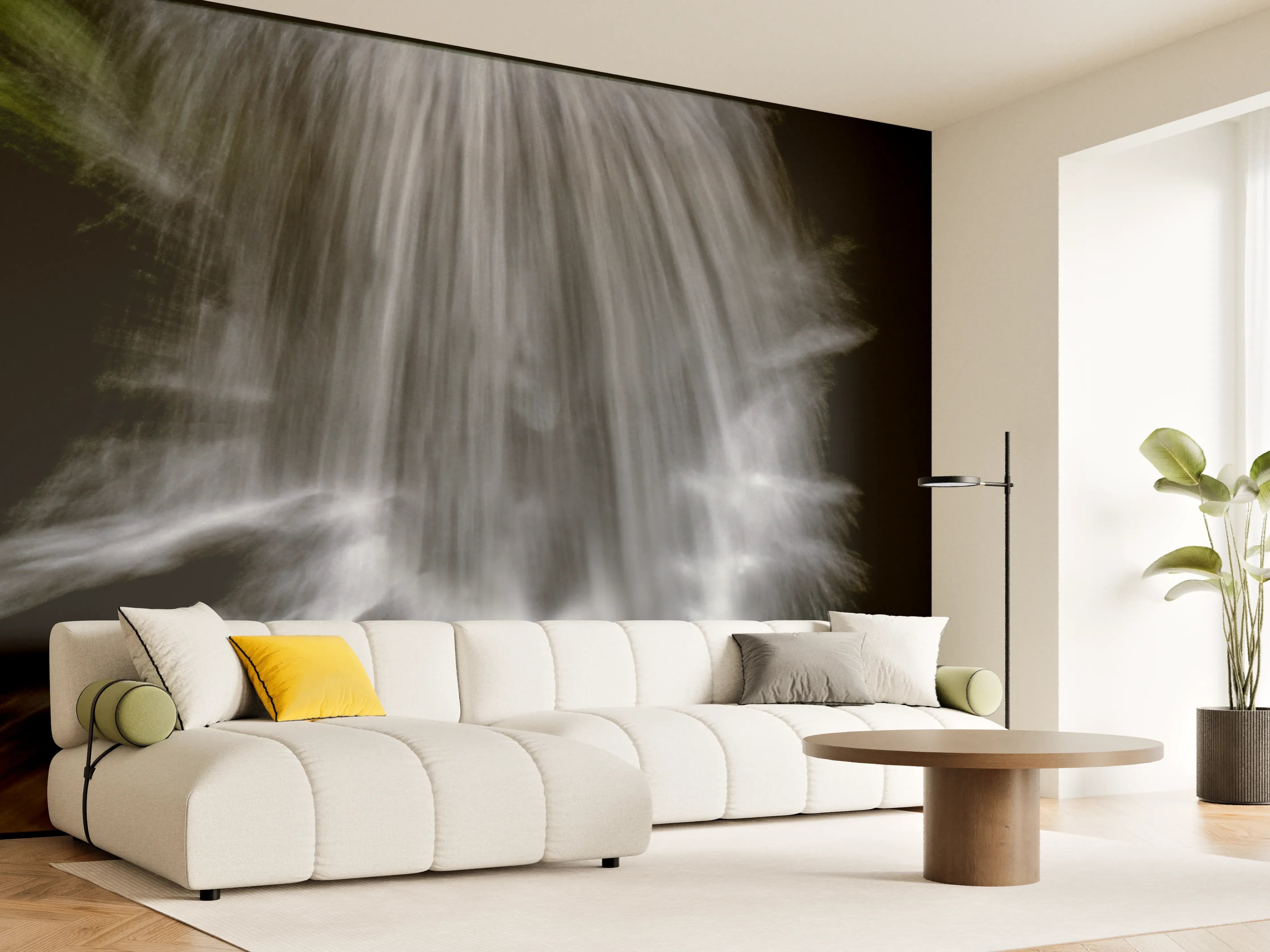 Wandverkleidung Wohnzimmer - Wasserfall Naturaufnahme
