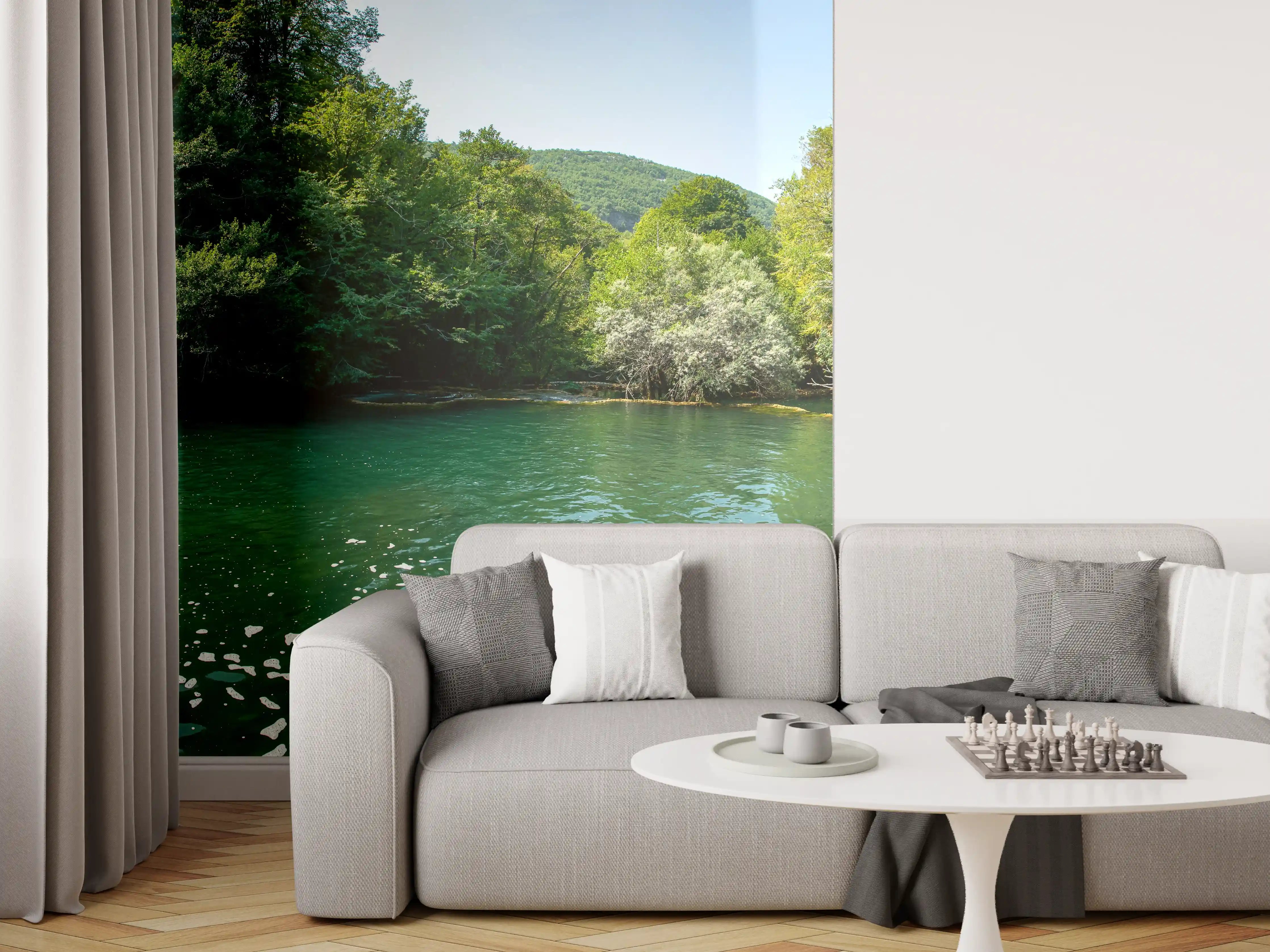 Wandverkleidung Wohnzimmer - Wasserfall von Martin Brod - Bosnien
