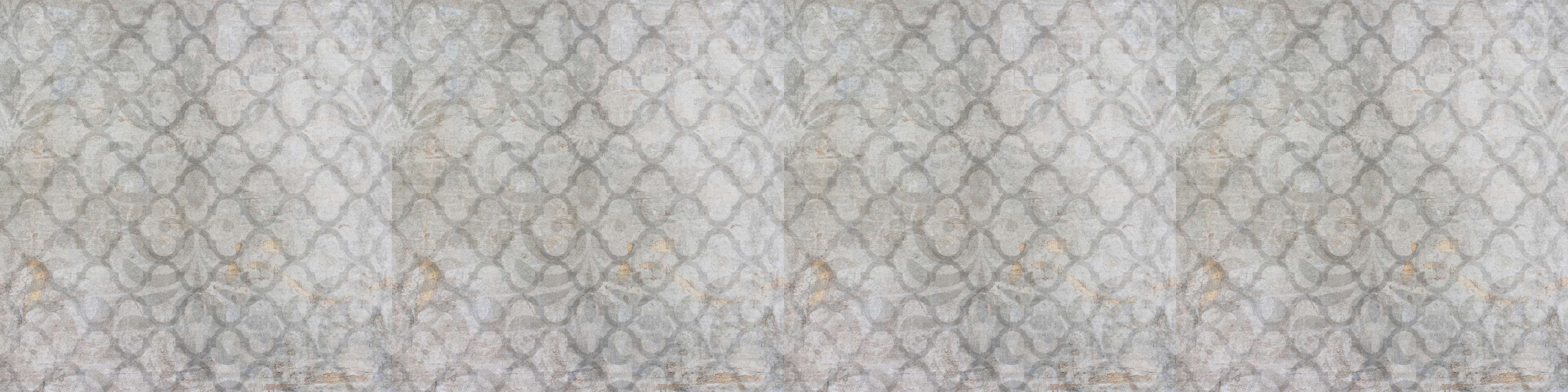 Wandverkleidung Wohnzimmer-Weiß-Grau Vintage Damask-Tapete