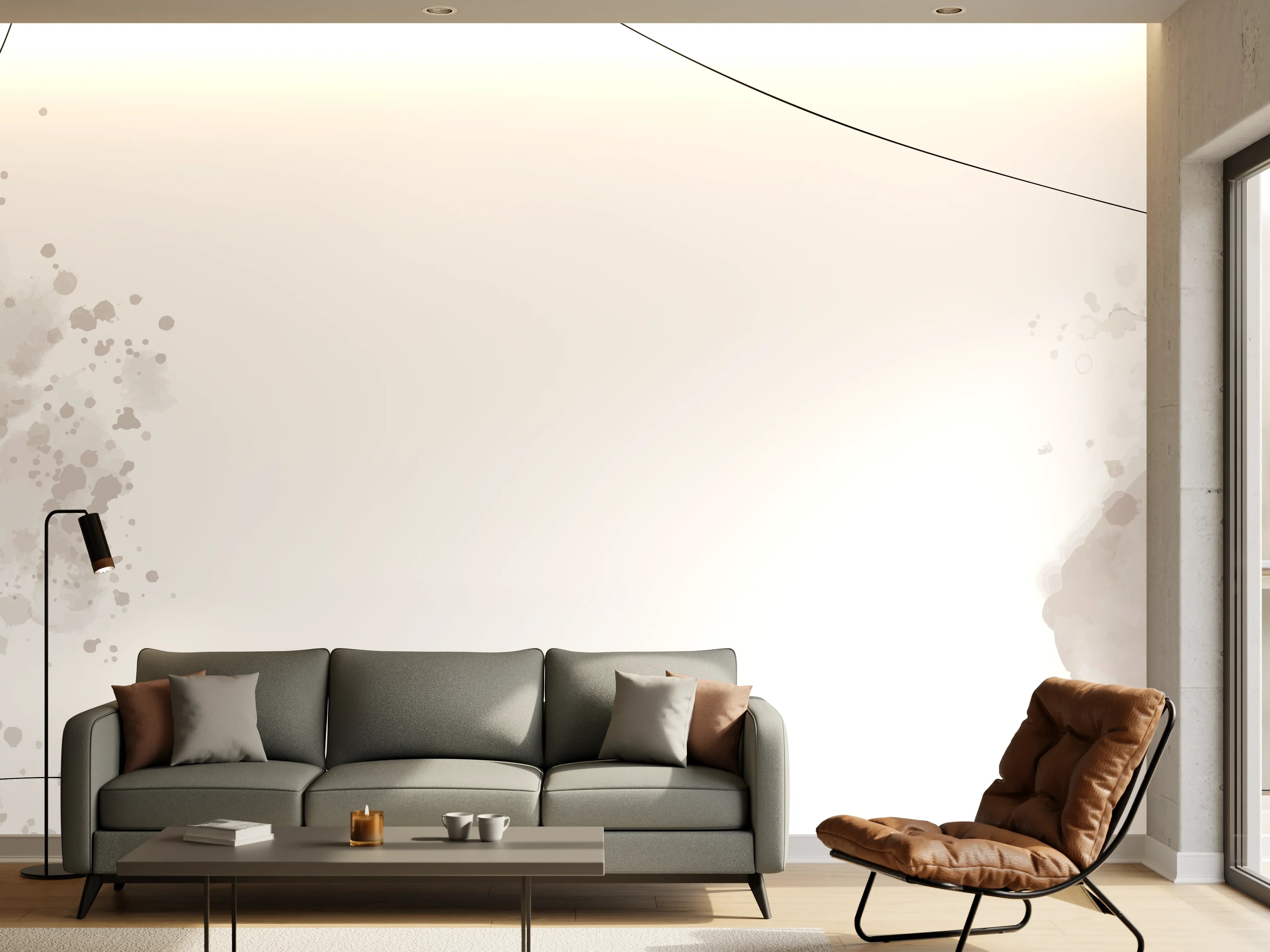 Wandverkleidung Wohnzimmer - Weiß-Graue Eleganz Textur