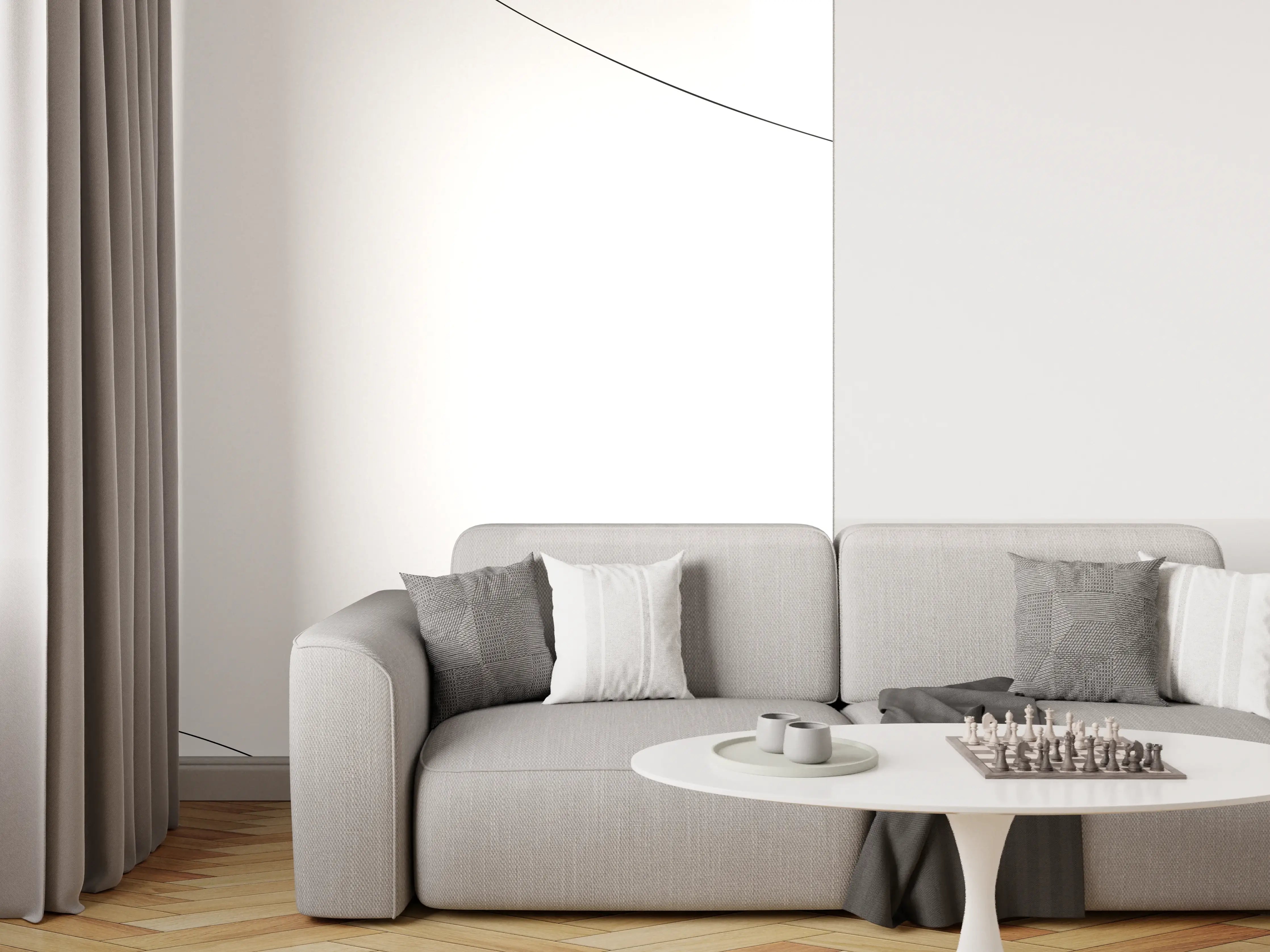 Wandverkleidung Wohnzimmer - Weiß-Graue Eleganz Textur