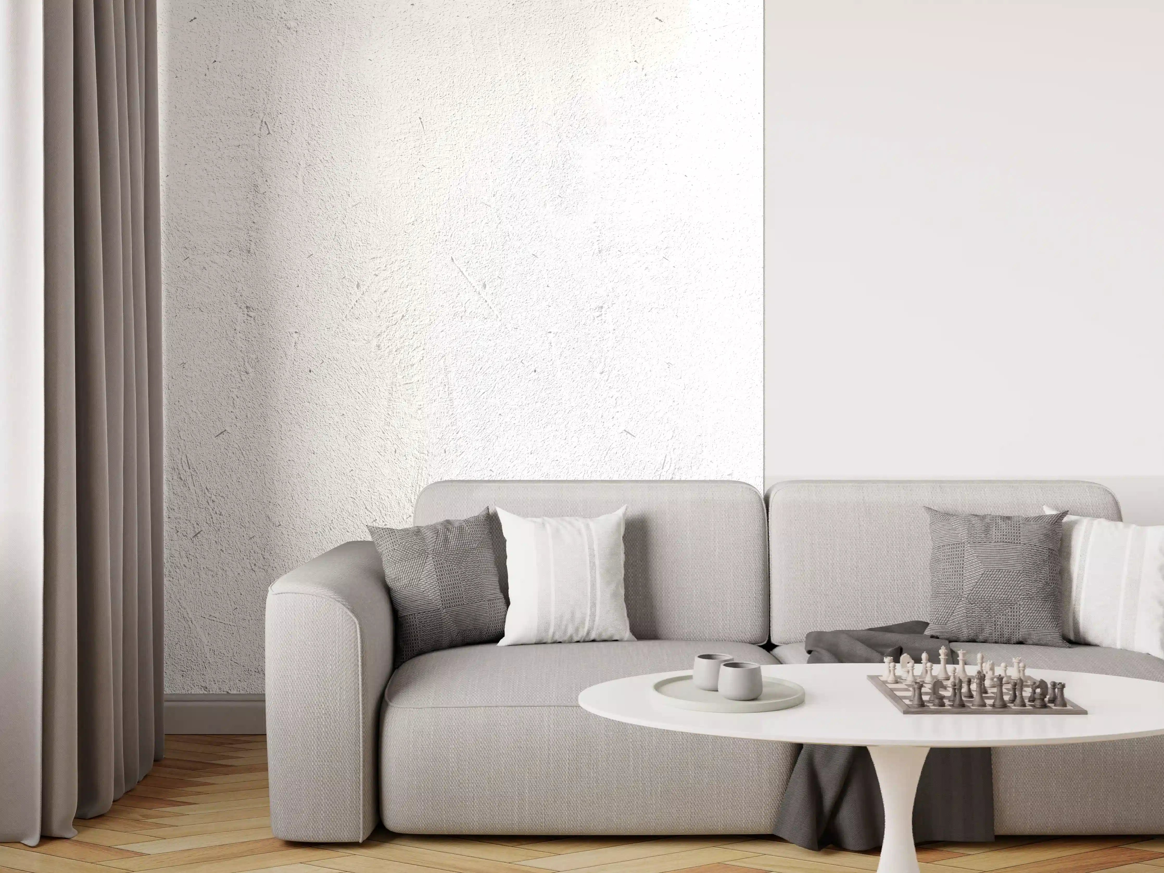 Wandverkleidung Wohnzimmer - Weiß beige Betonwand