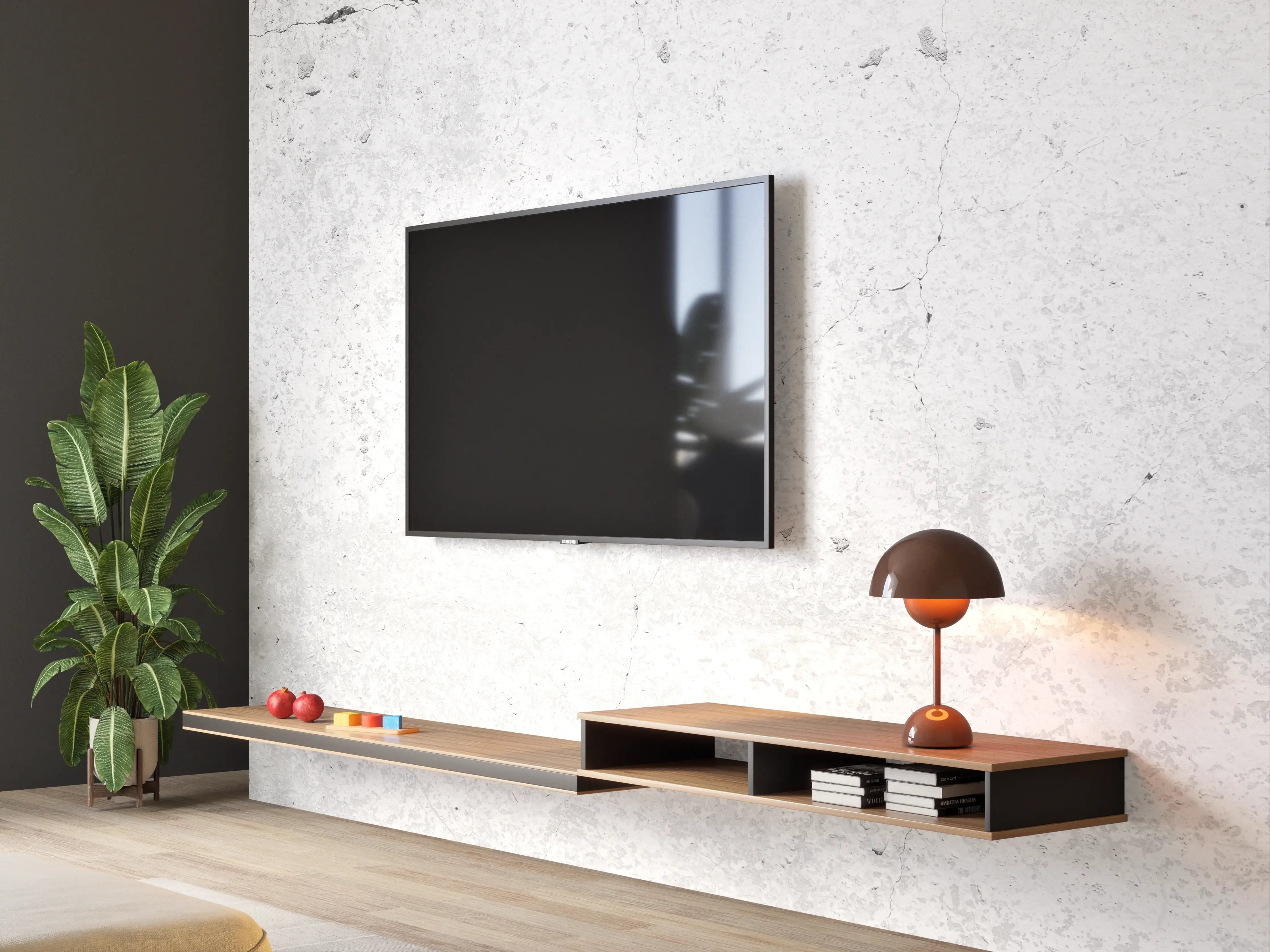 Wandverkleidung Wohnzimmer - Weiß getünchte alte Betonwand