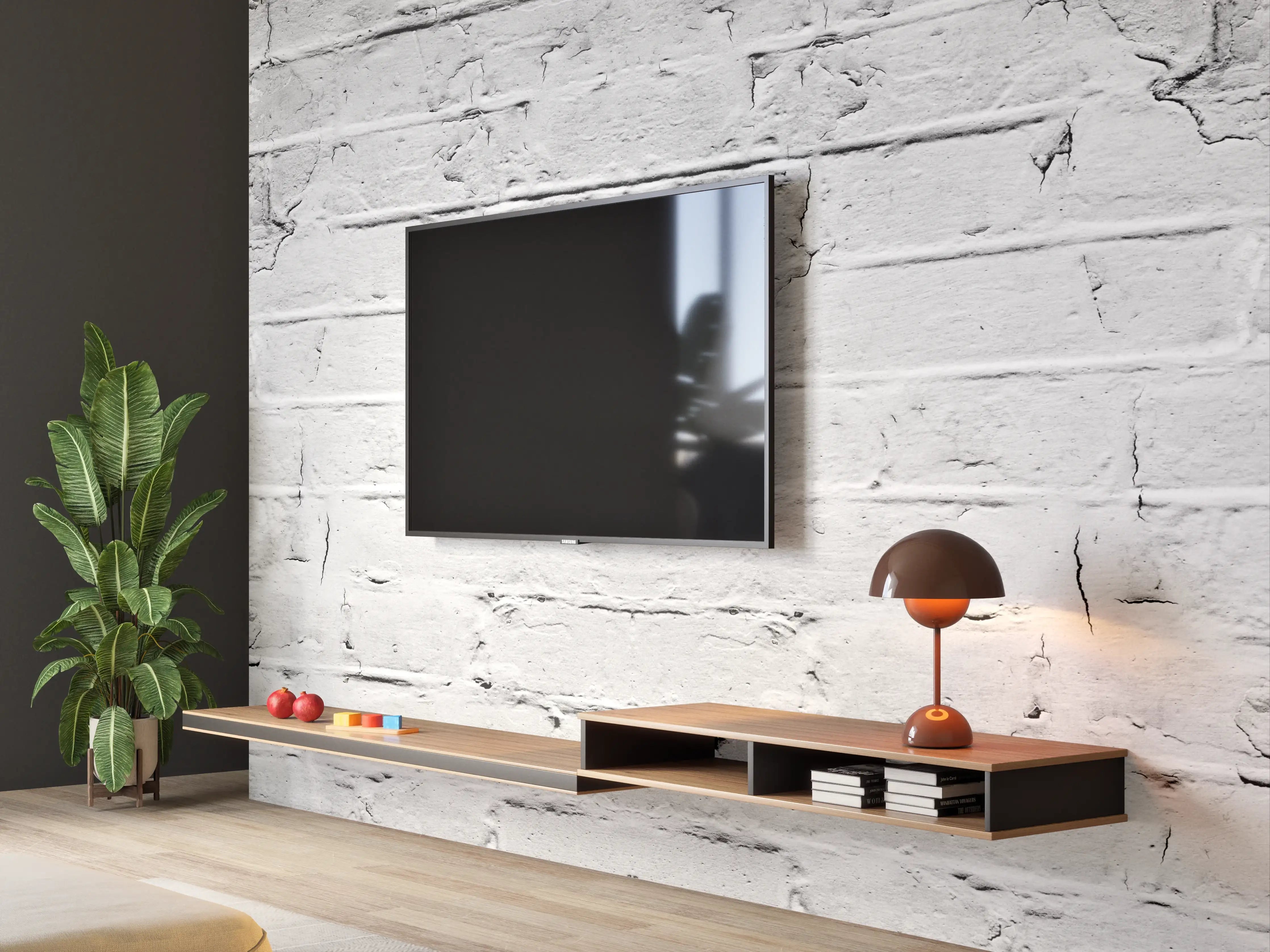 Wandverkleidung Wohnzimmer - Weiß grau beschädigte Backstein Wand