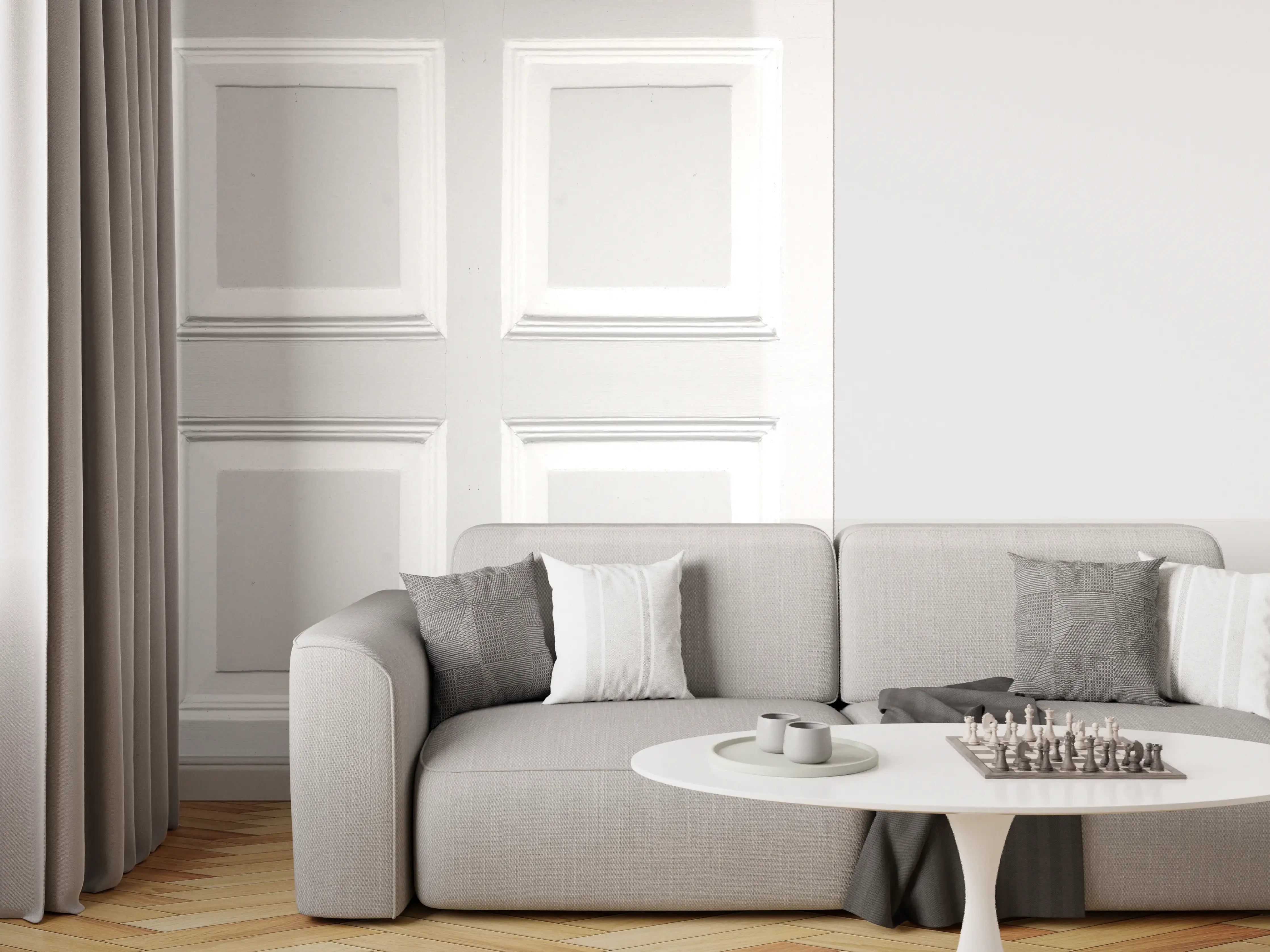 Wandverkleidung Wohnzimmer - Weiße Quadratische Tür Textur