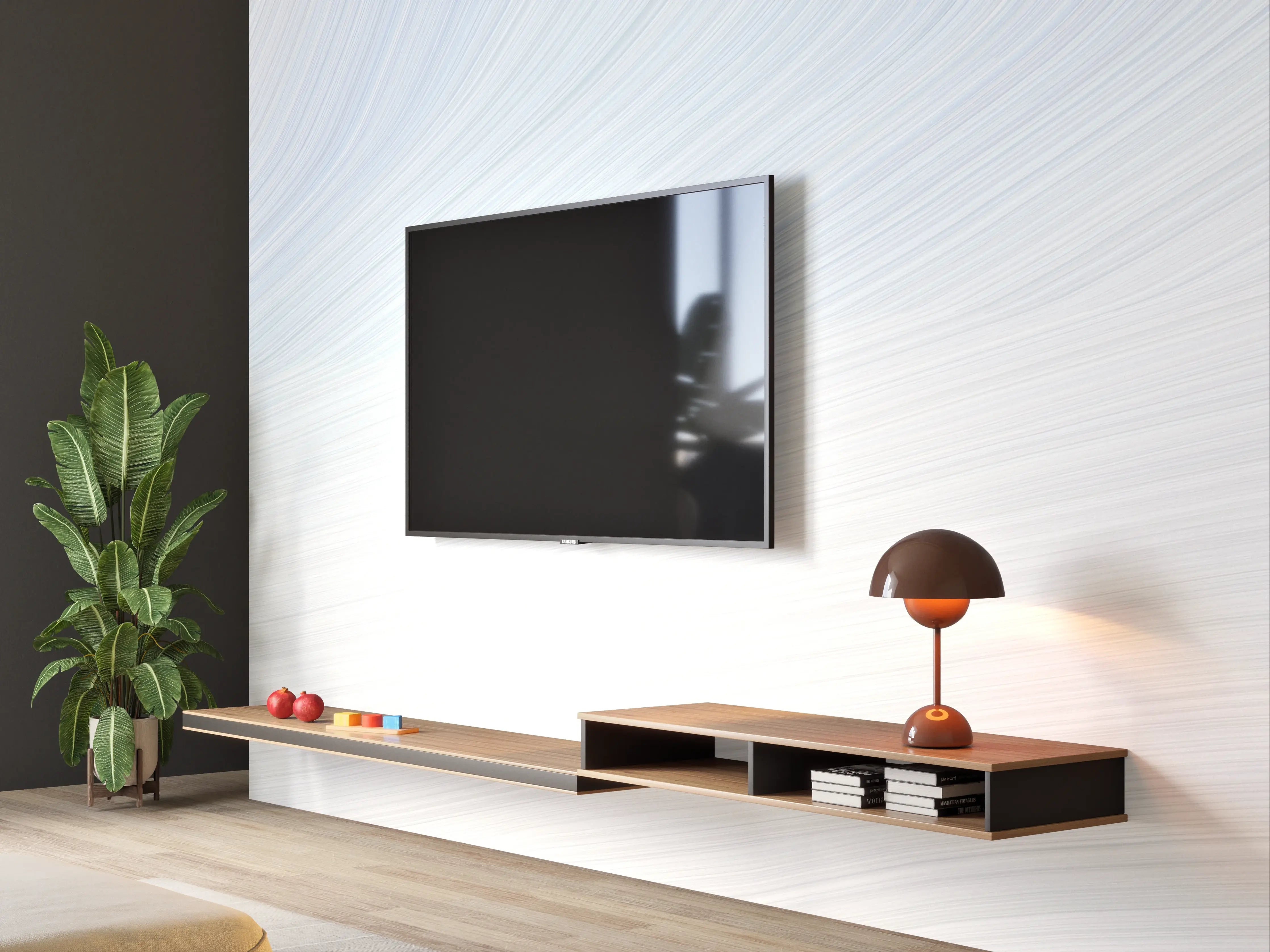 Wandverkleidung Wohnzimmer - Weiße Textur mit dezenten Linien