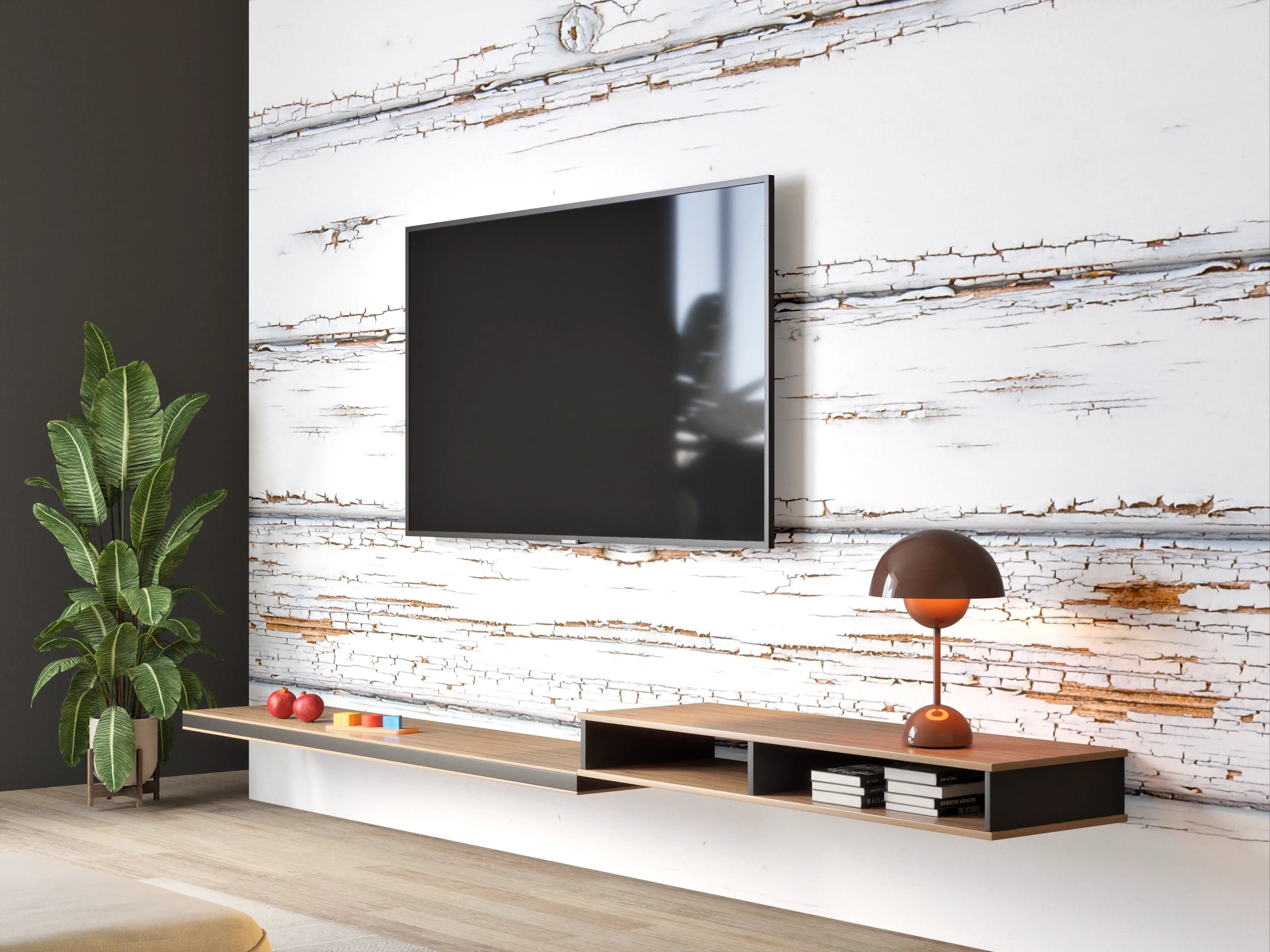 Wandverkleidung Wohnzimmer - Weiße zerfallenden Holz