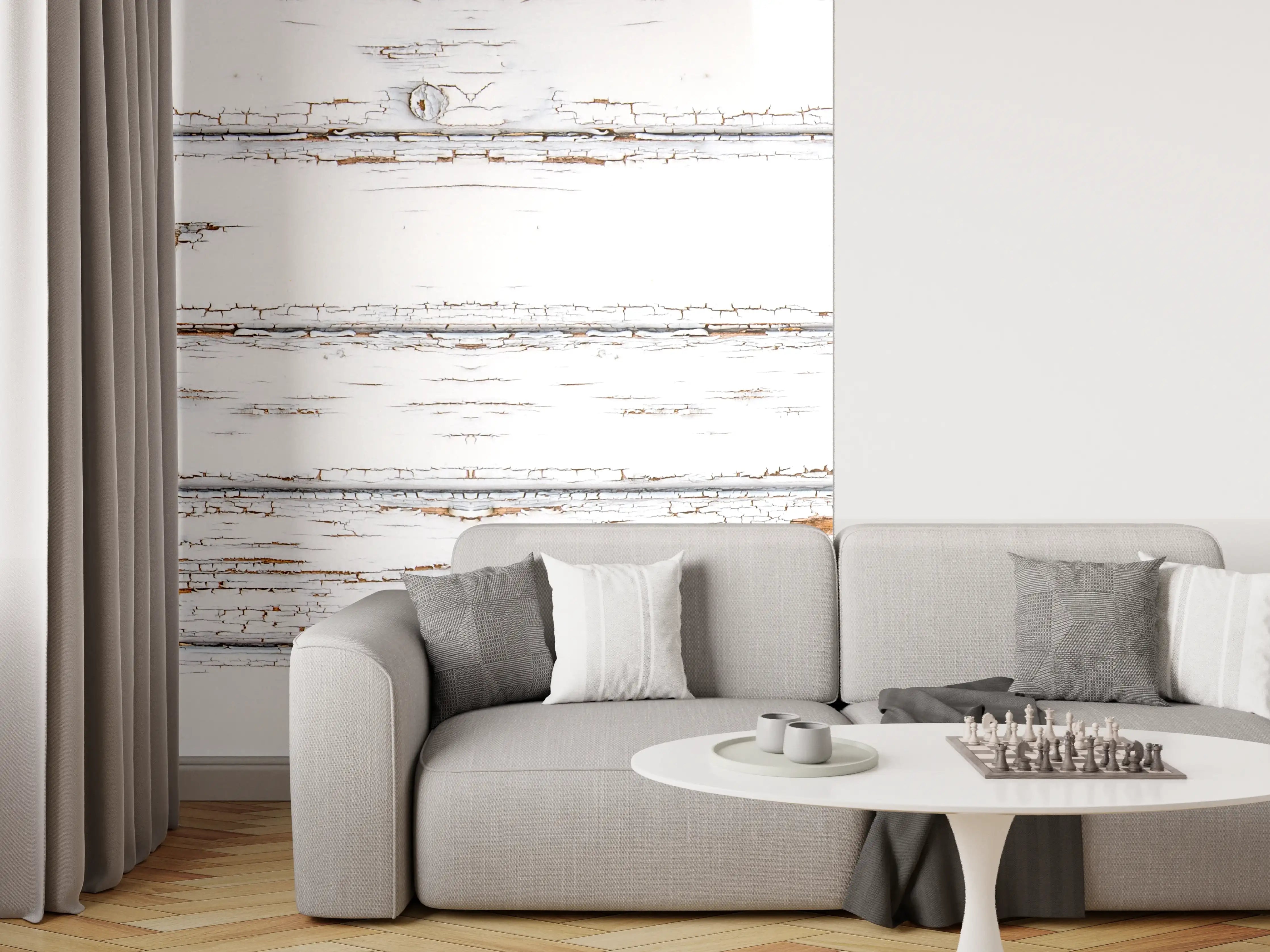 Wandverkleidung Wohnzimmer - Weiße zerfallenden Holz