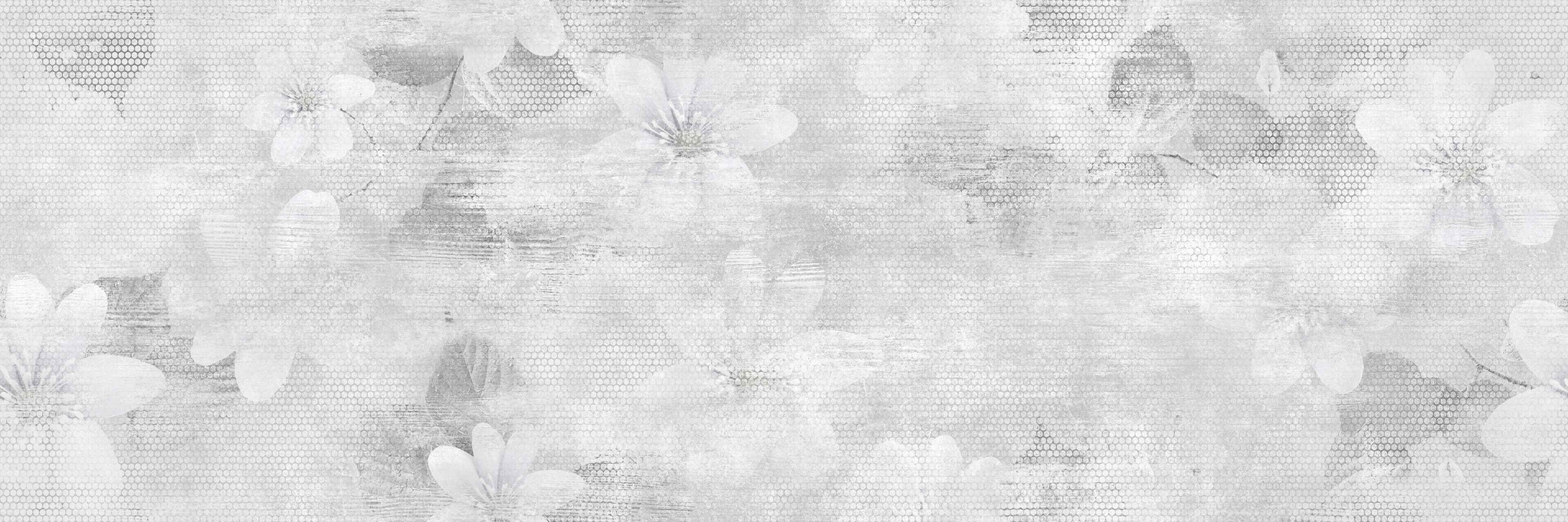 Wandverkleidung Wohnzimmer-Weißes Blumen Muster - Floral