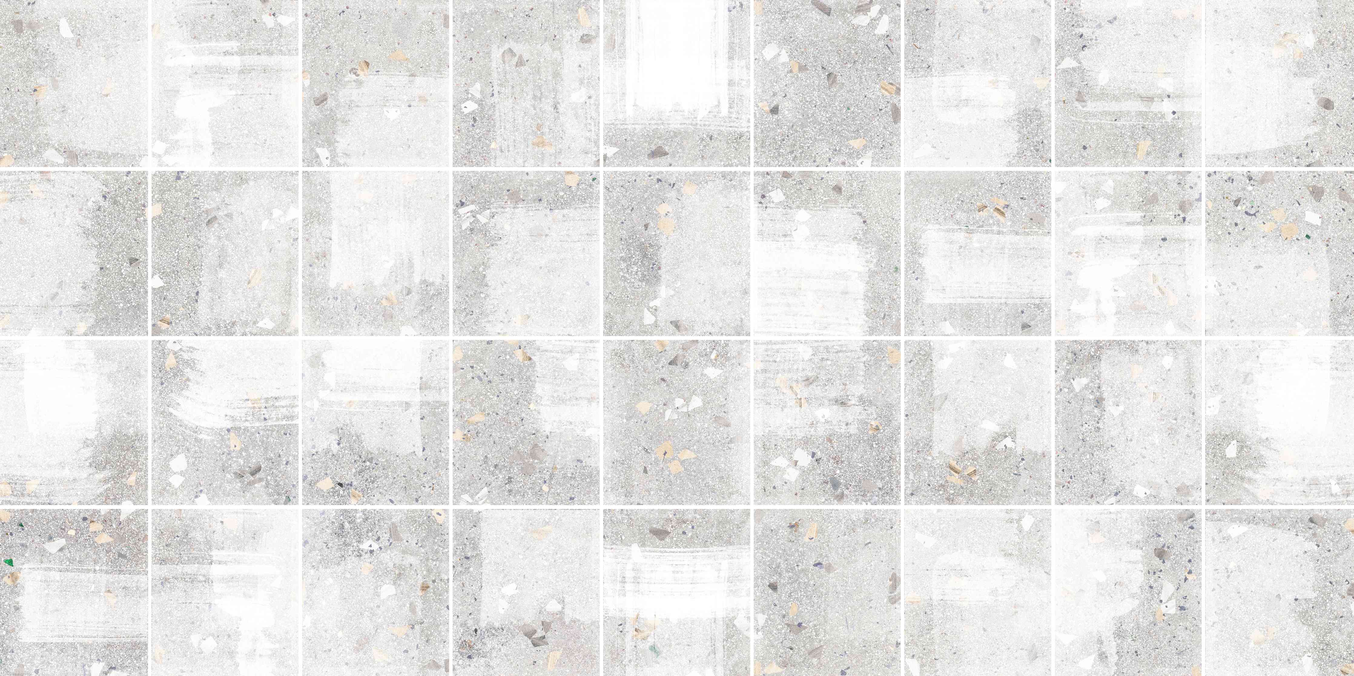 Wandverkleidung Wohnzimmer-Weißes Fliesenmuster - Terrazzo Struktur