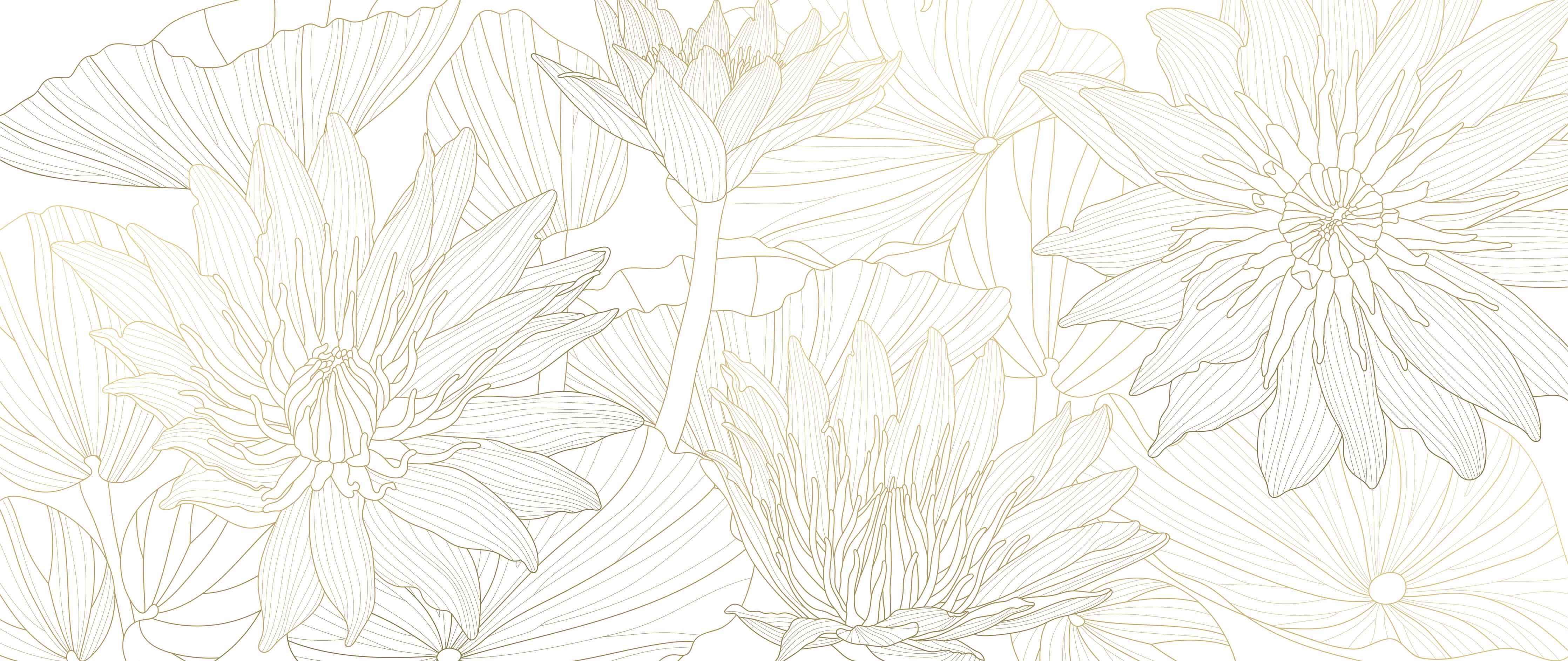 Wandverkleidung Wohnzimmer-Weißes Floral-Linien Kunstwerk