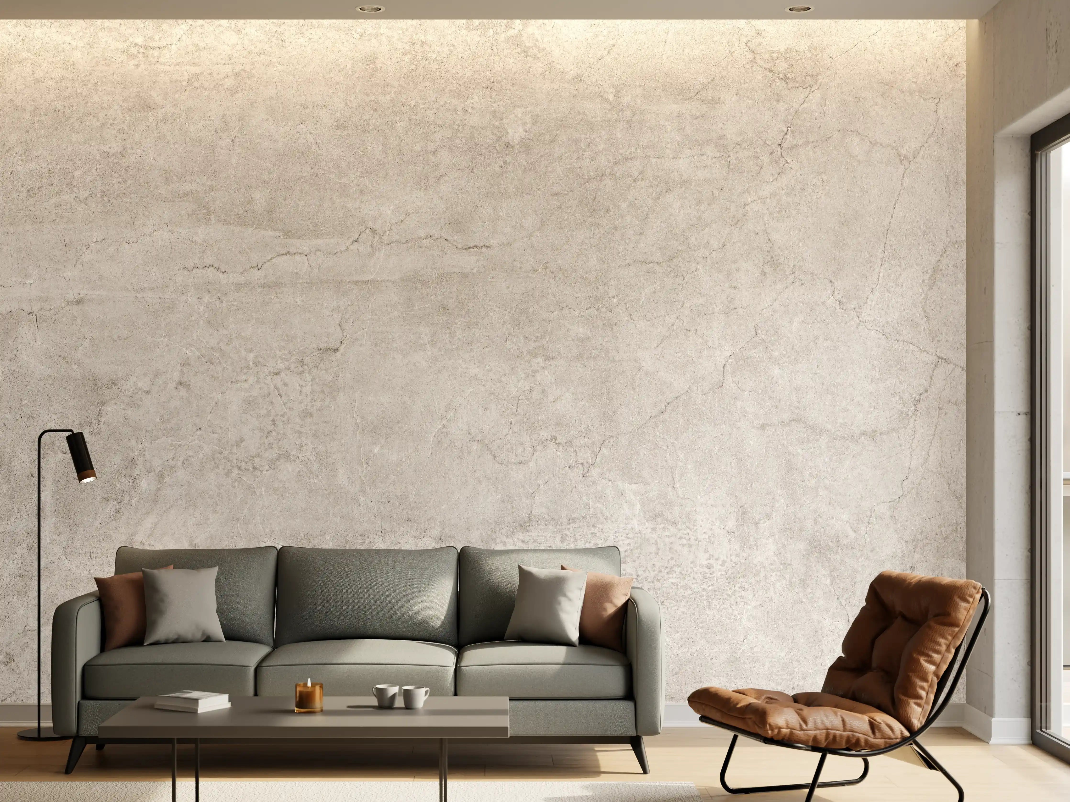 Wandverkleidung Wohnzimmer - Weißliche Zement Textur