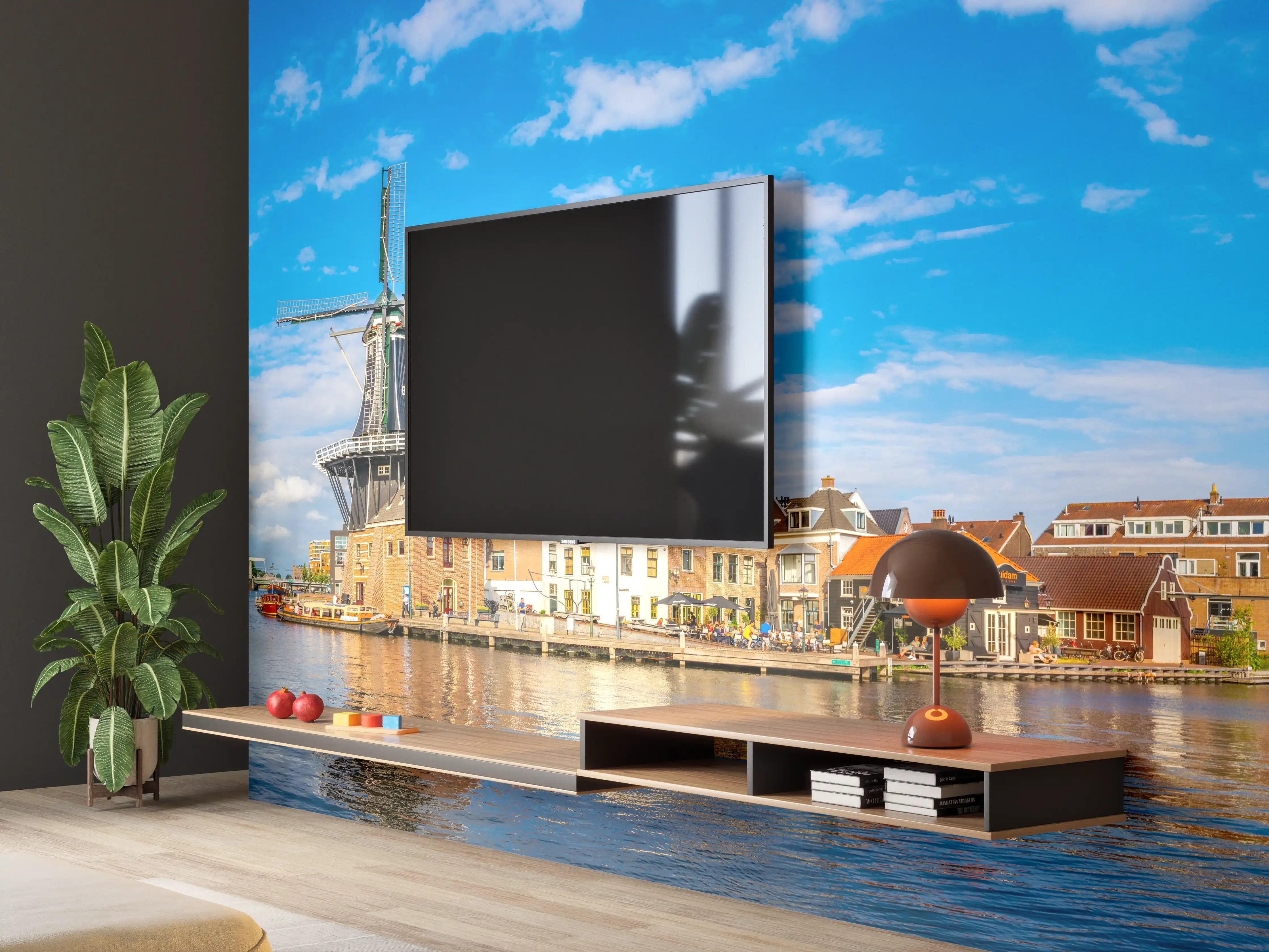 Wandverkleidung Wohnzimmer - Windmühle in Haarlem