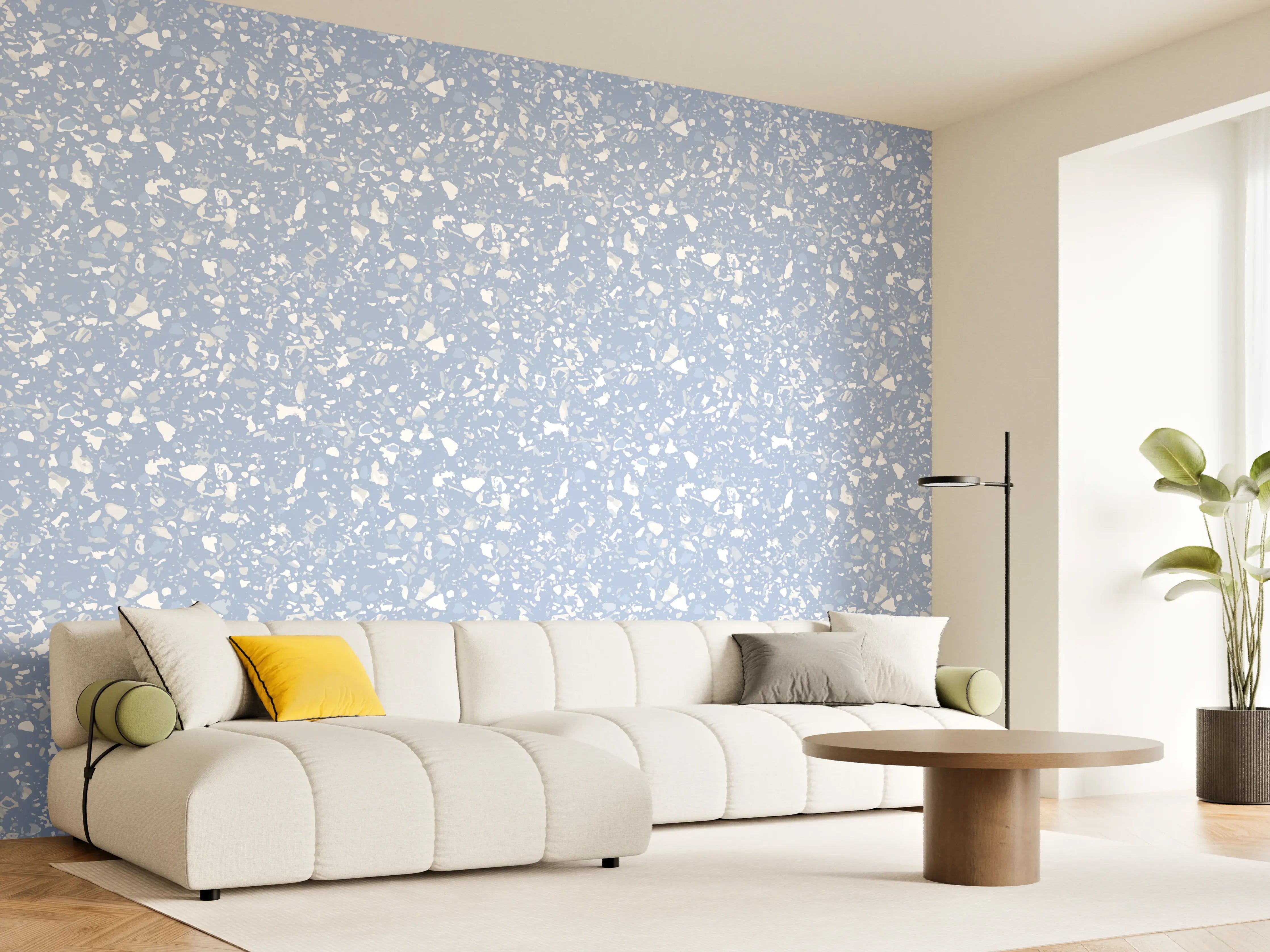 Wandverkleidung Wohnzimmer - Winterliche Schneelandschaft mit Schneefall