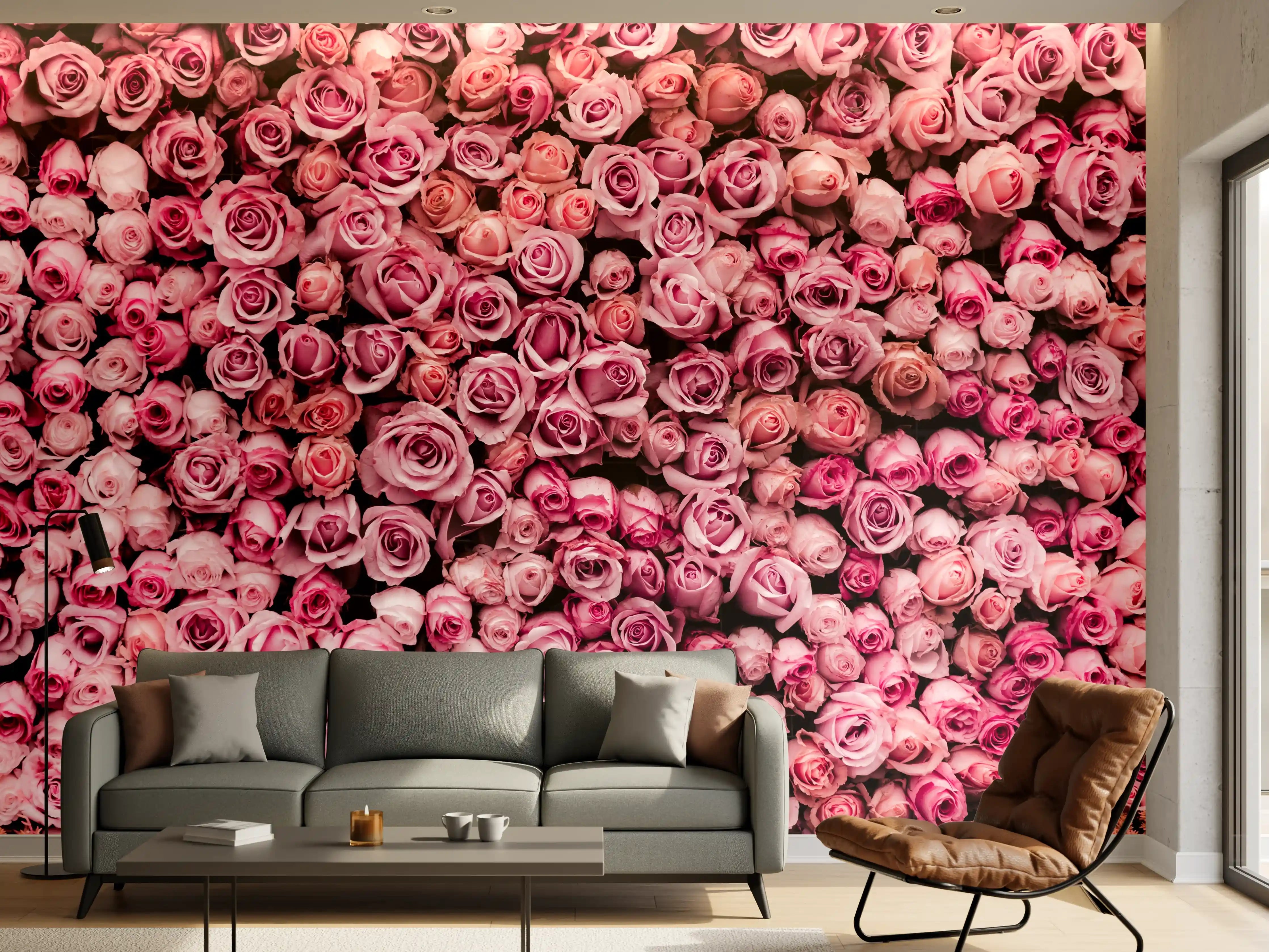 Wandverkleidung Wohnzimmer - Wunderschöne rosa Rosenwarteschale