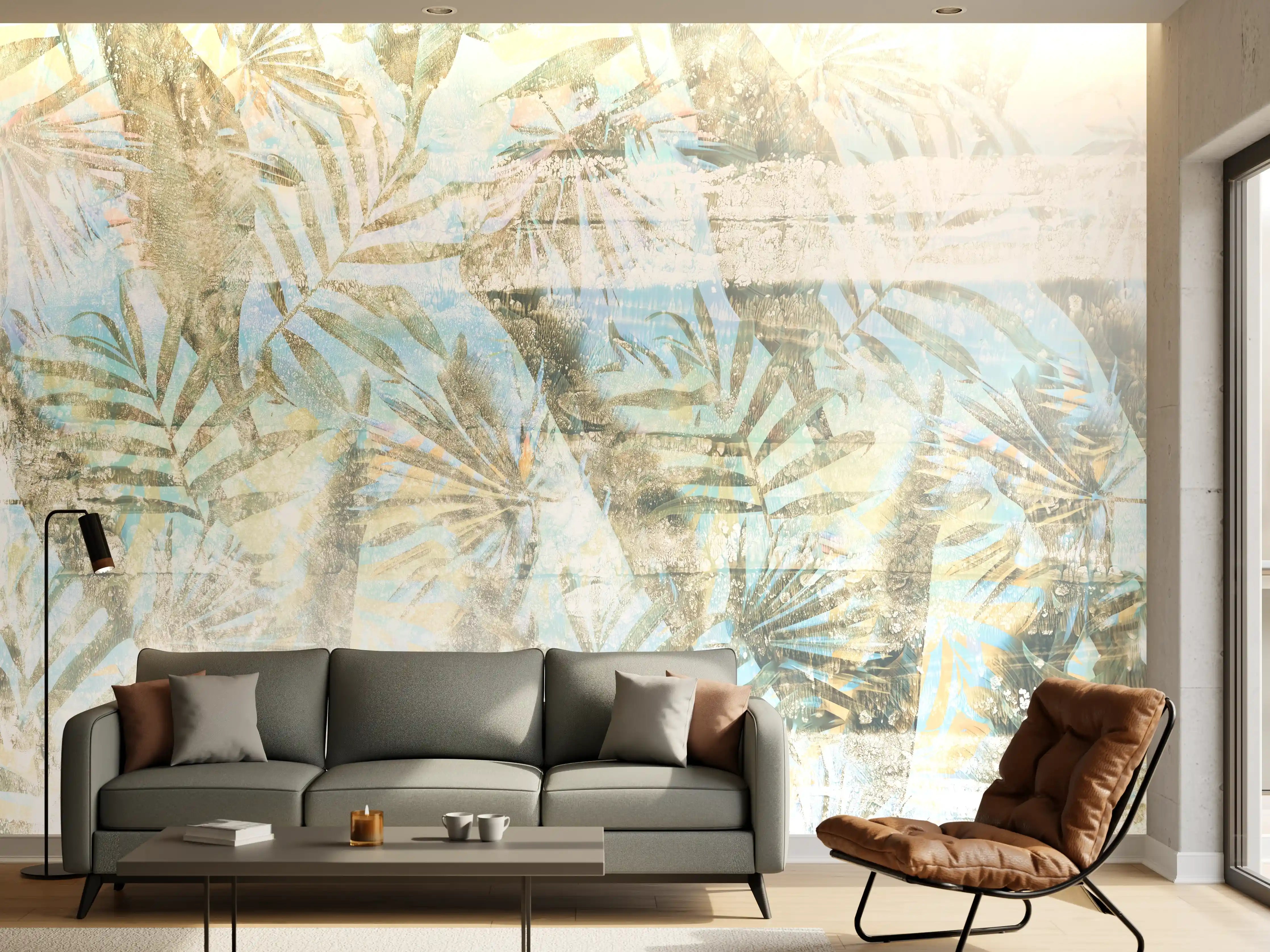 Wandverkleidung Wohnzimmer - Wunderschöne tropicale Pflanzenwelt im Wasser