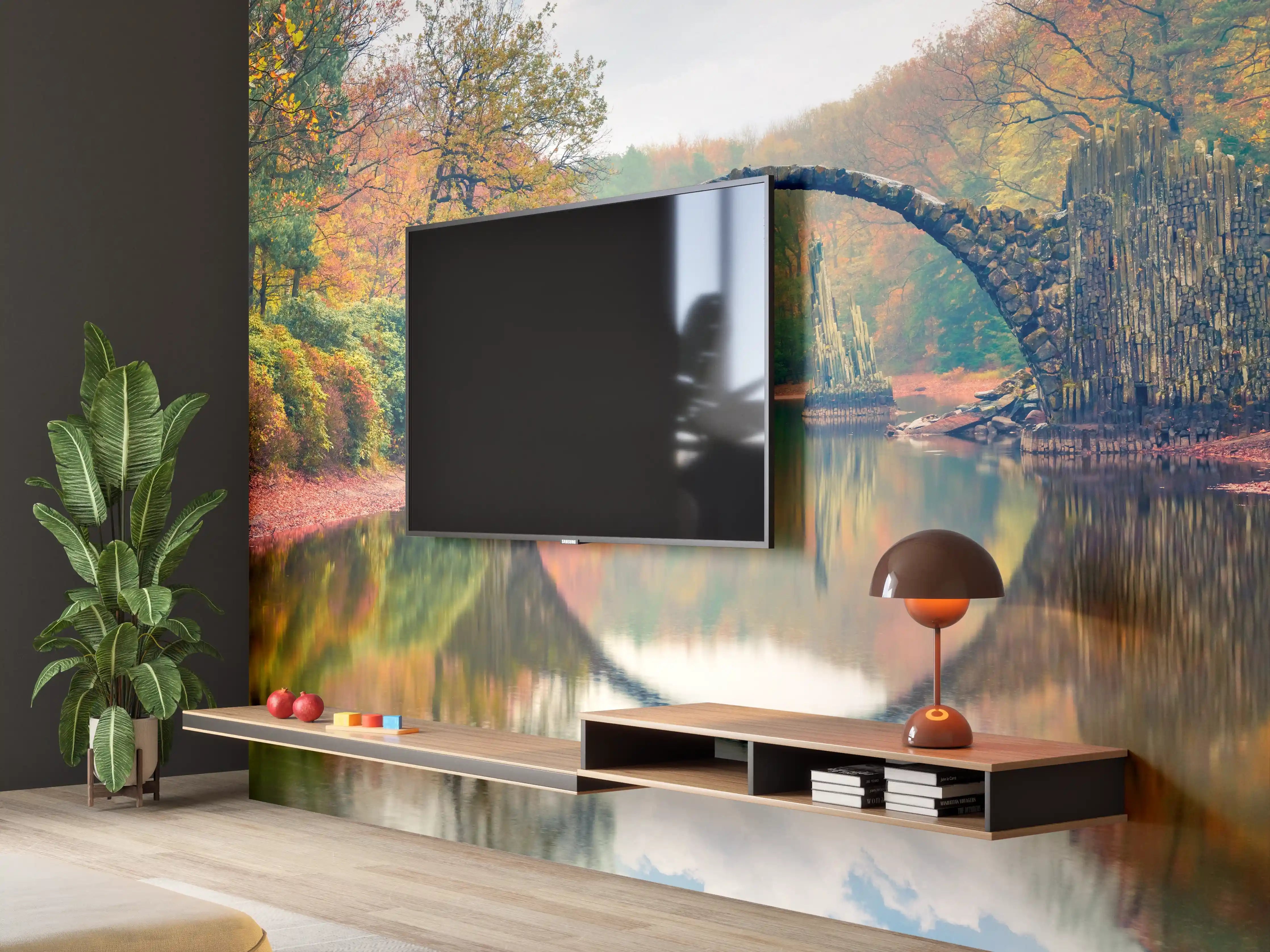 Wandverkleidung Wohnzimmer - Wunderschöner Blick auf Azaleen