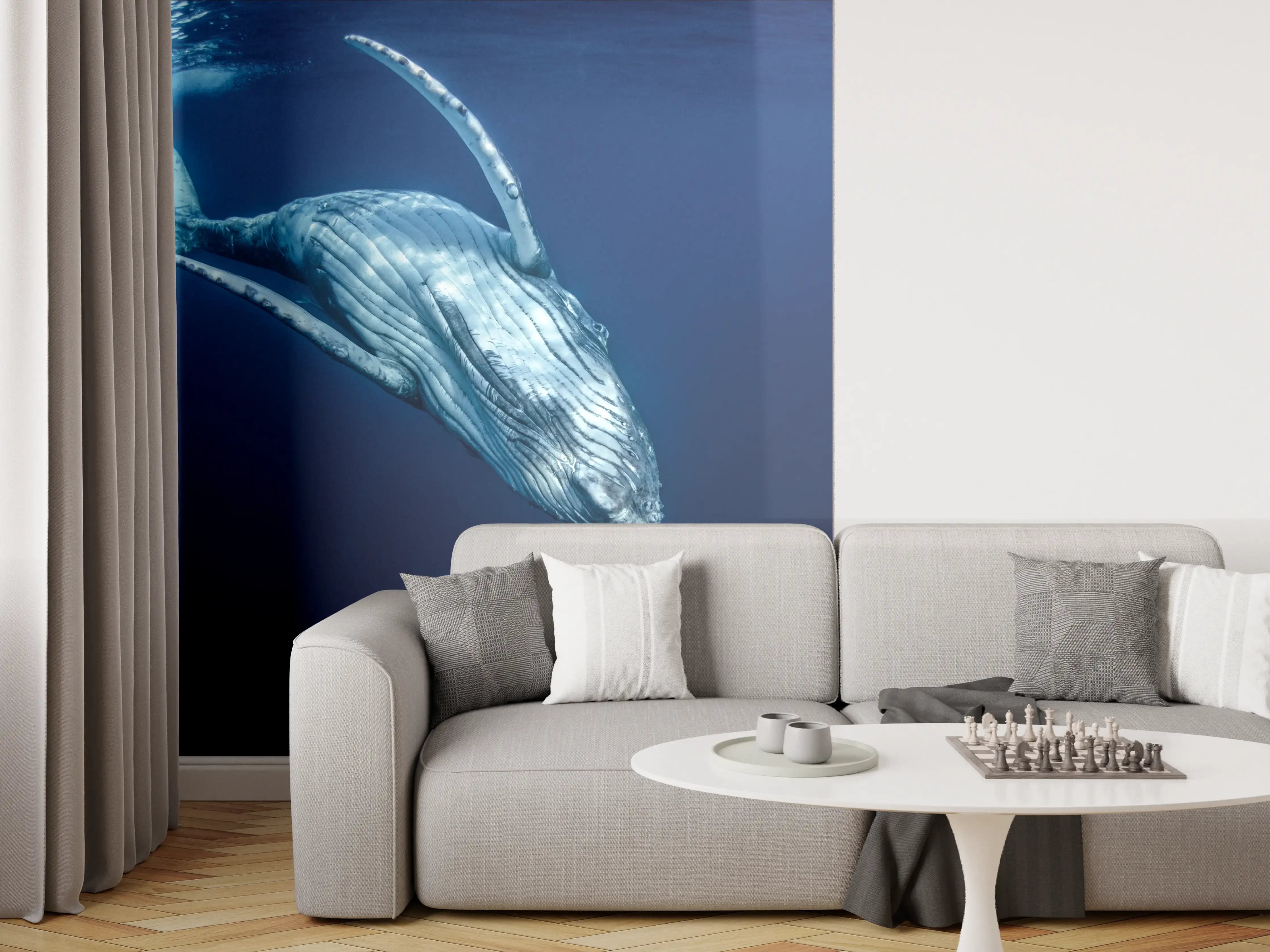 Wandverkleidung Wohnzimmer - Wunderschönes Buckelwalbaby