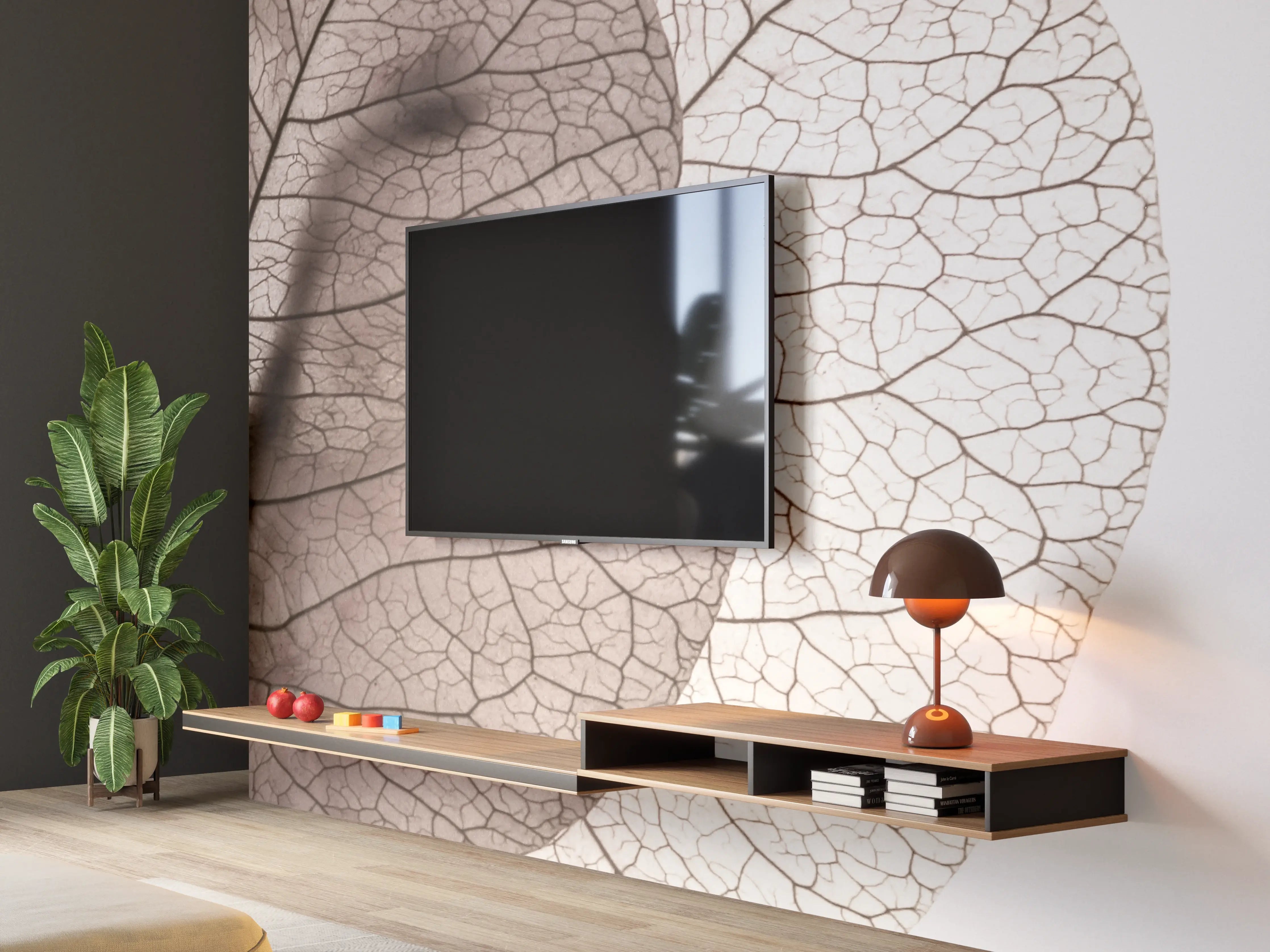 Wandverkleidung Wohnzimmer - Zarte, transparente Blätter mit faszinierenden Mustern