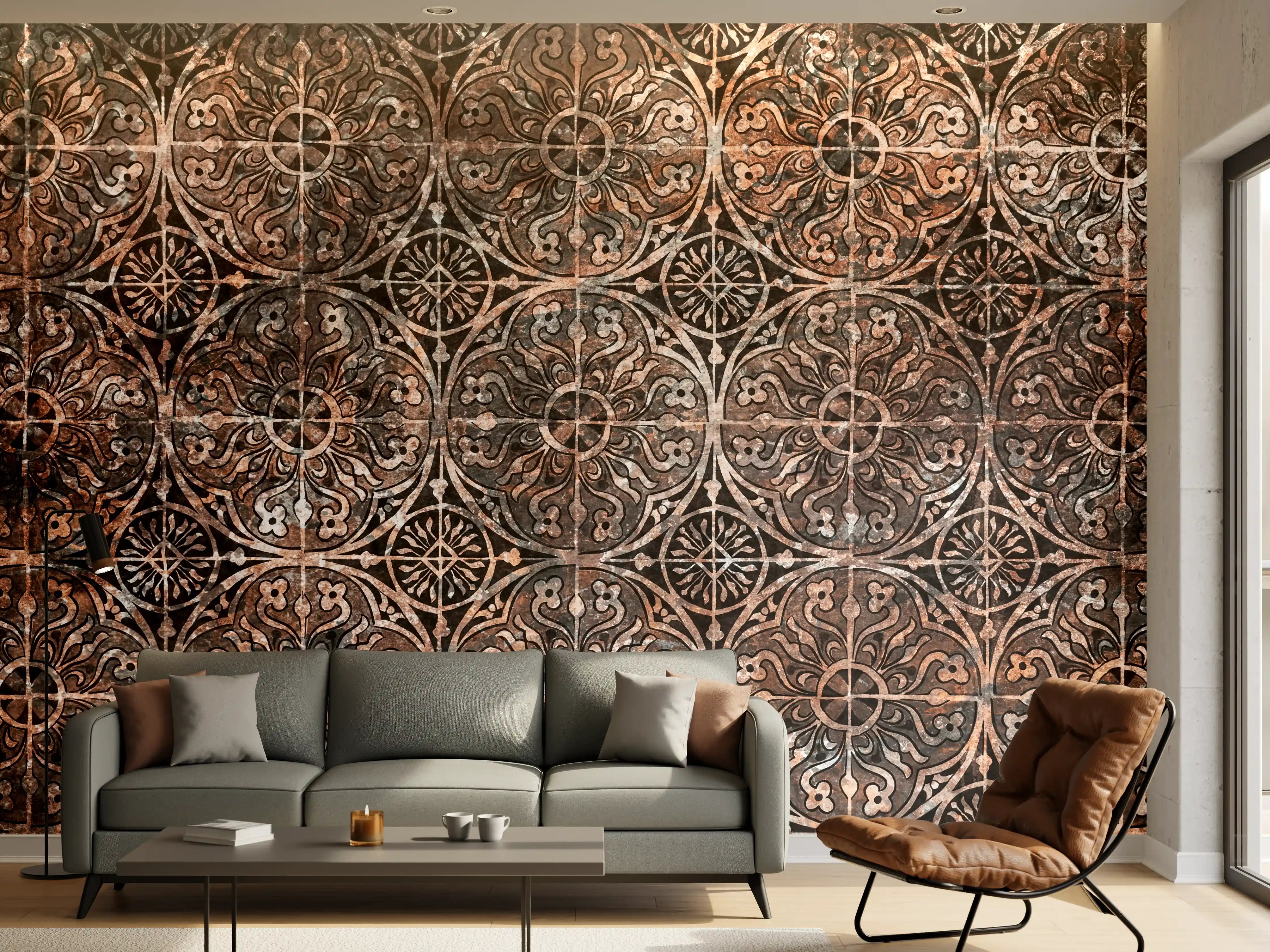 Wandverkleidung Wohnzimmer - Zeitlose Grau-Weiß Fliesenmuster