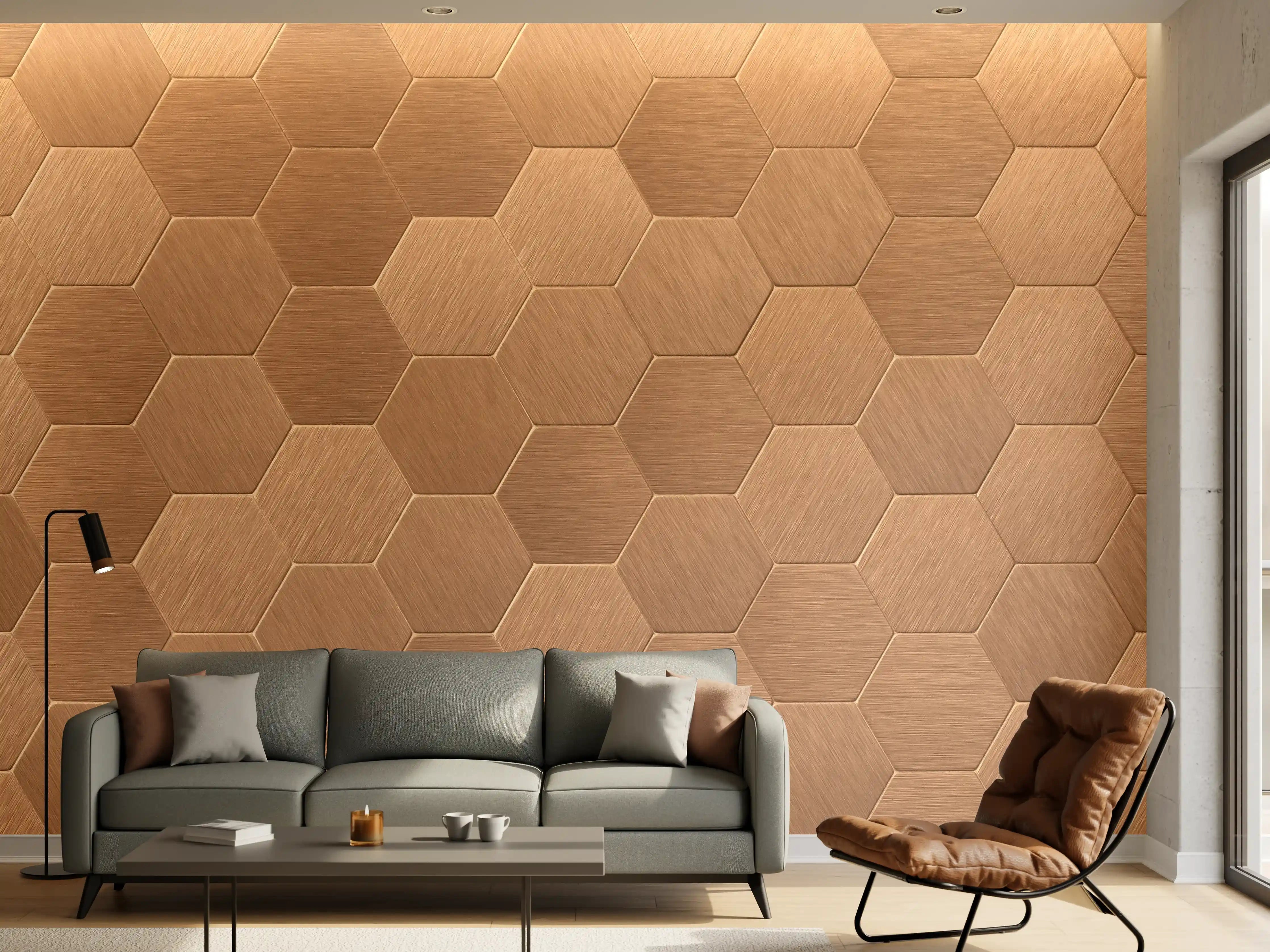 Wandverkleidung Wohnzimmer - Zeitlose Holzoptik Fliesen in Grau-Weißen Tönen