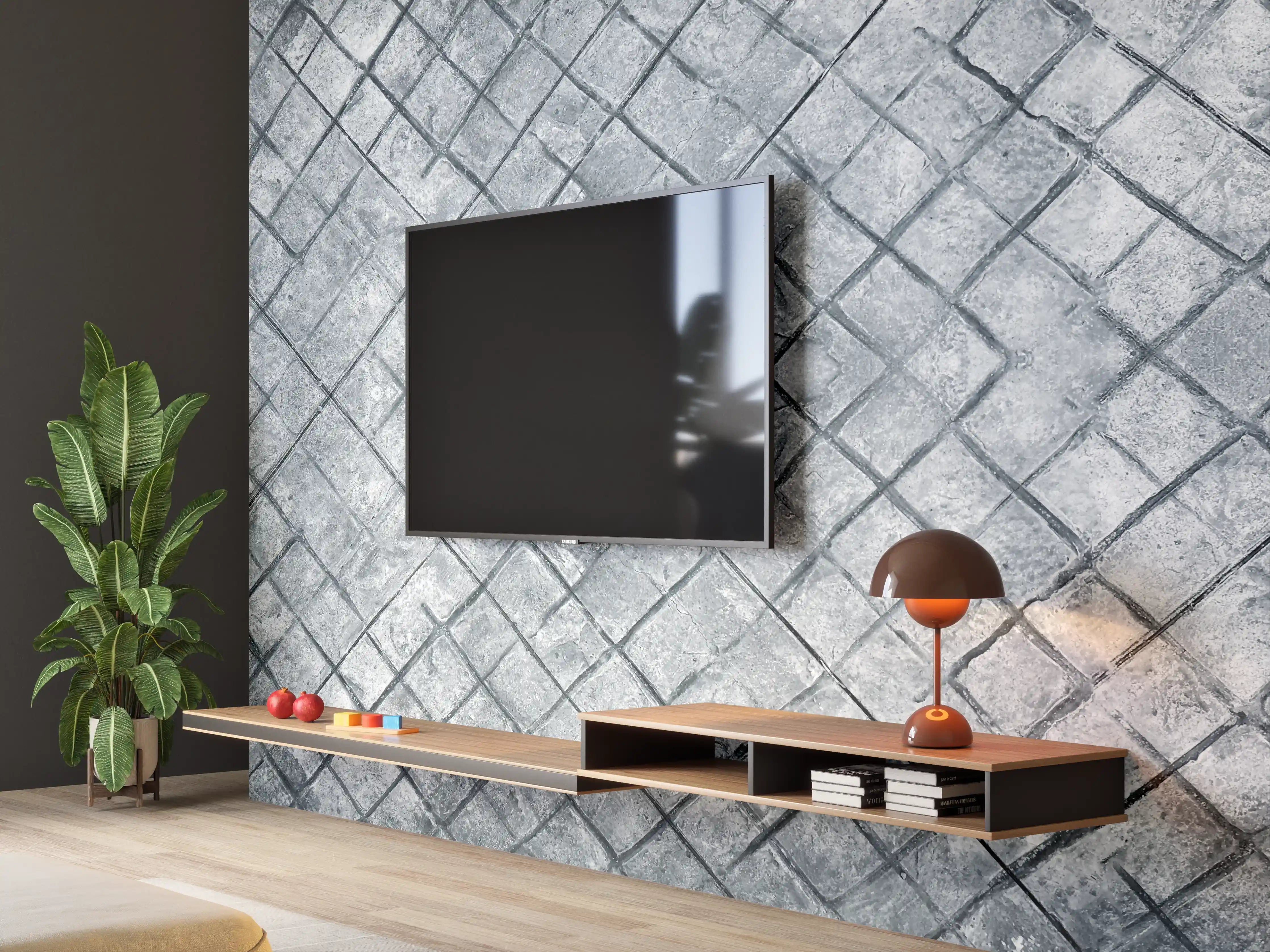 Wandverkleidung Wohnzimmer - Zement oberflächen Textur von Beton