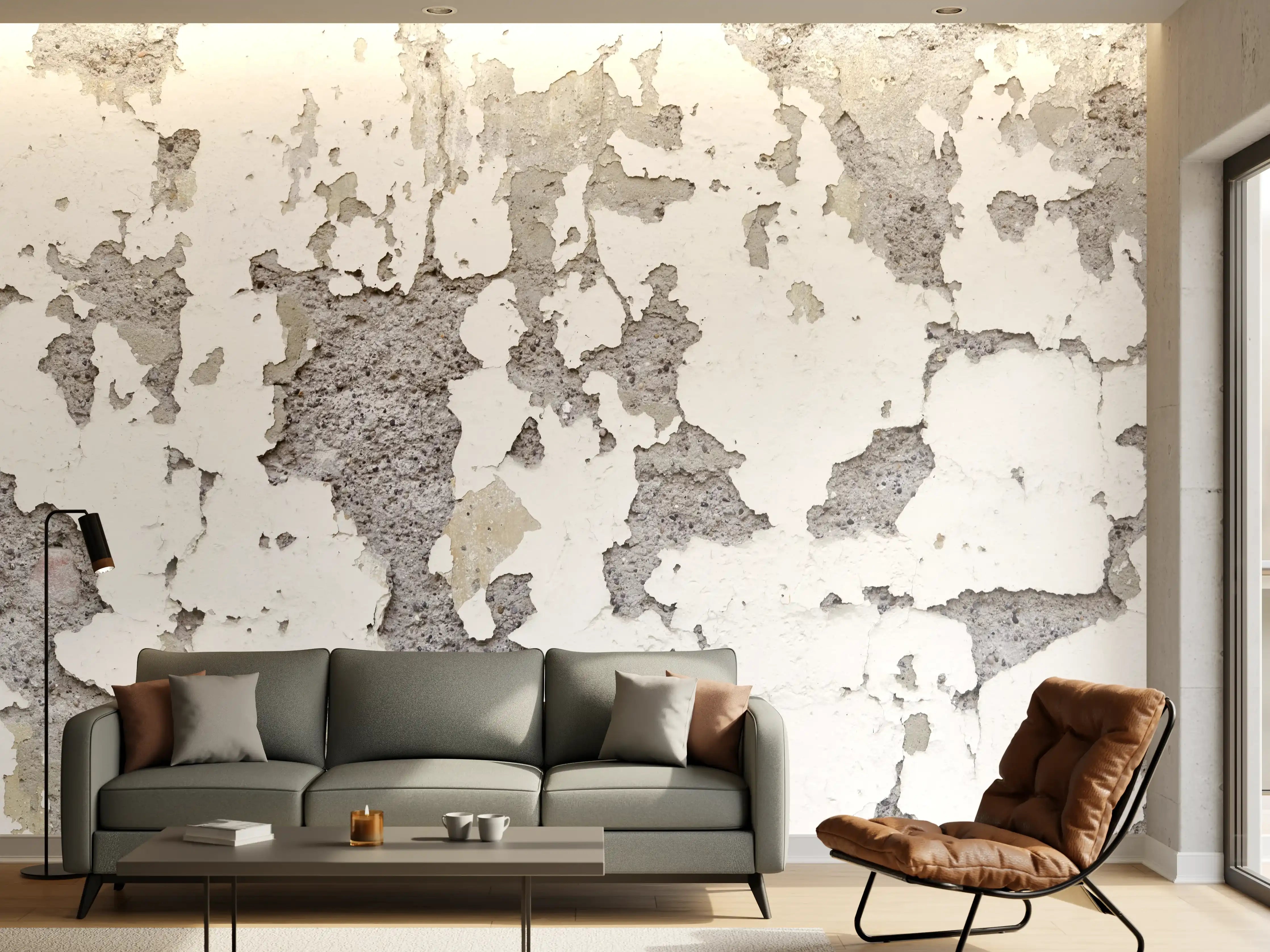 Wandverkleidung Wohnzimmer - Zerplatze Fassade eines alten Hauses