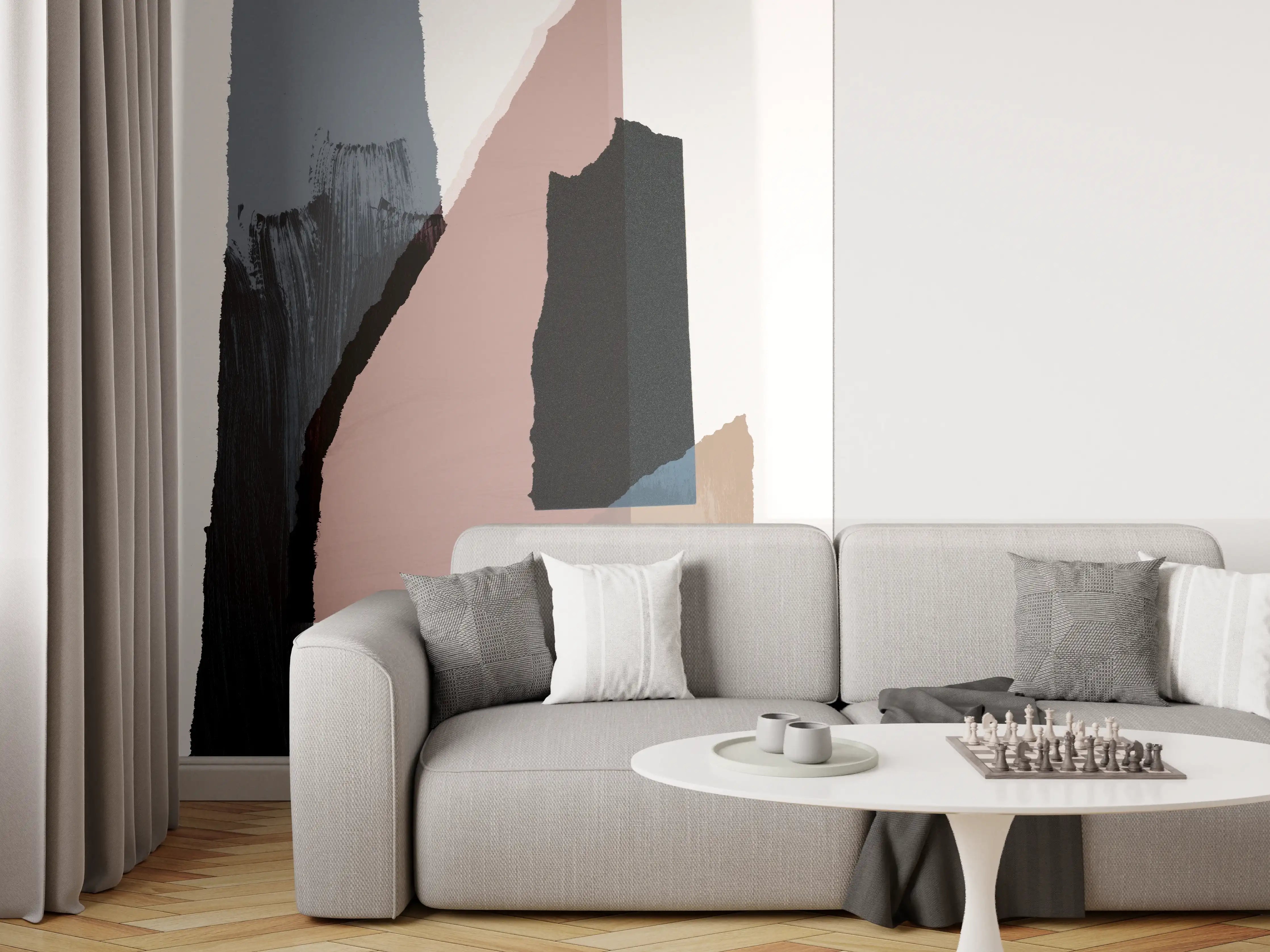 Wandverkleidung Wohnzimmer - Zerrissene Papier Struktur - Gemälde