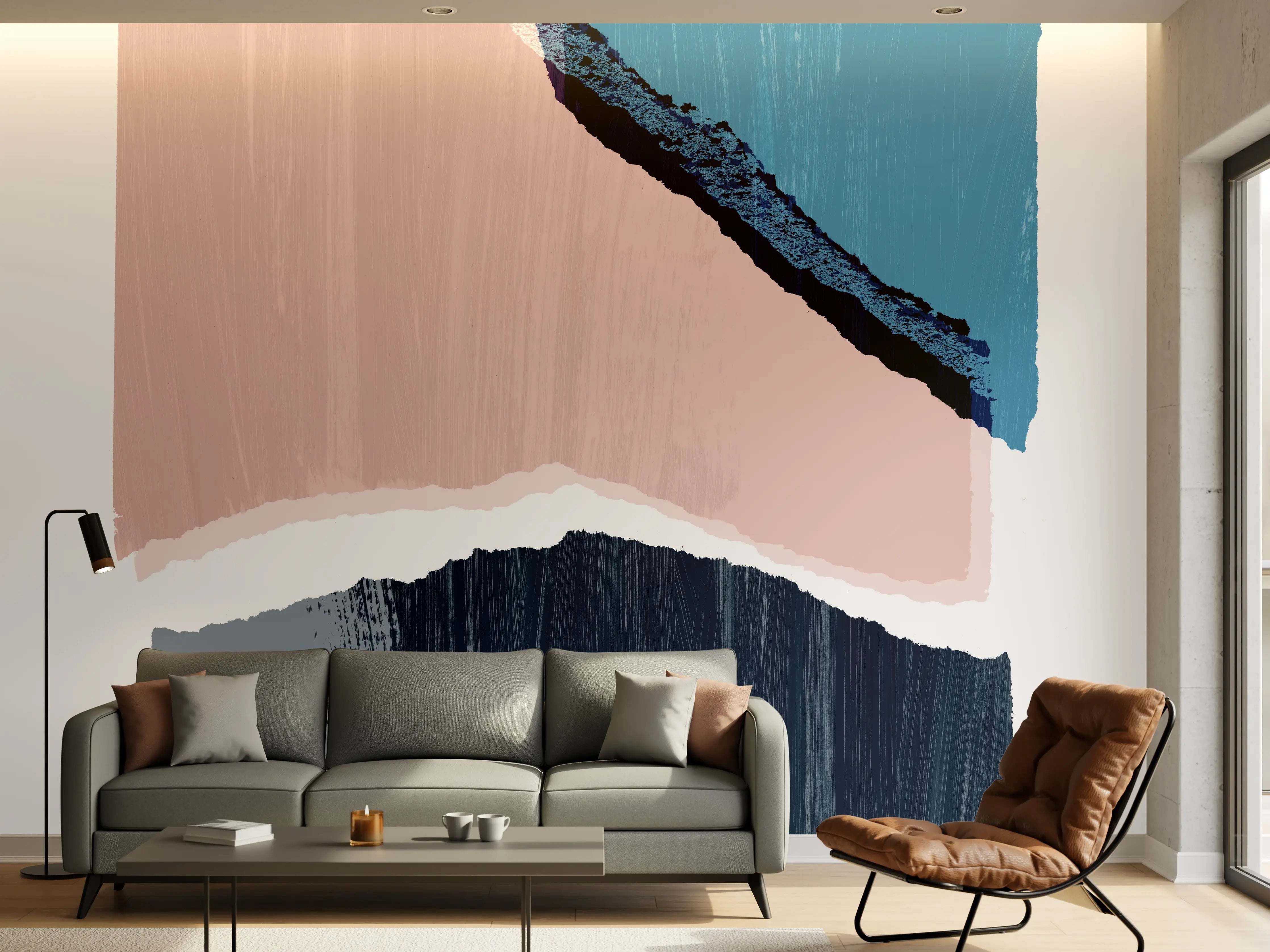 Wandverkleidung Wohnzimmer - Zerrissenes Papier Muster - Kunst