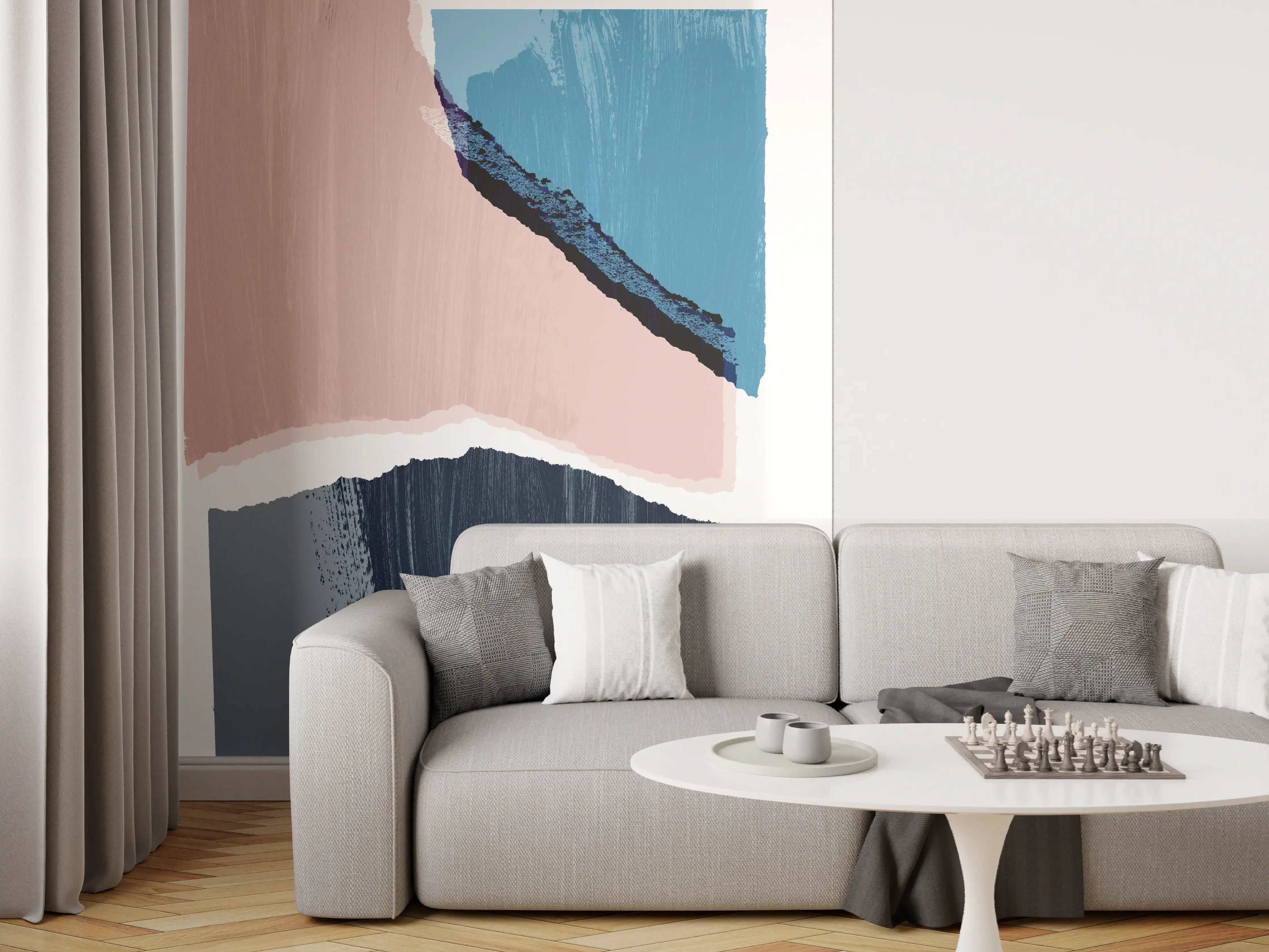 Wandverkleidung Wohnzimmer - Zerrissenes Papier Muster - Kunst