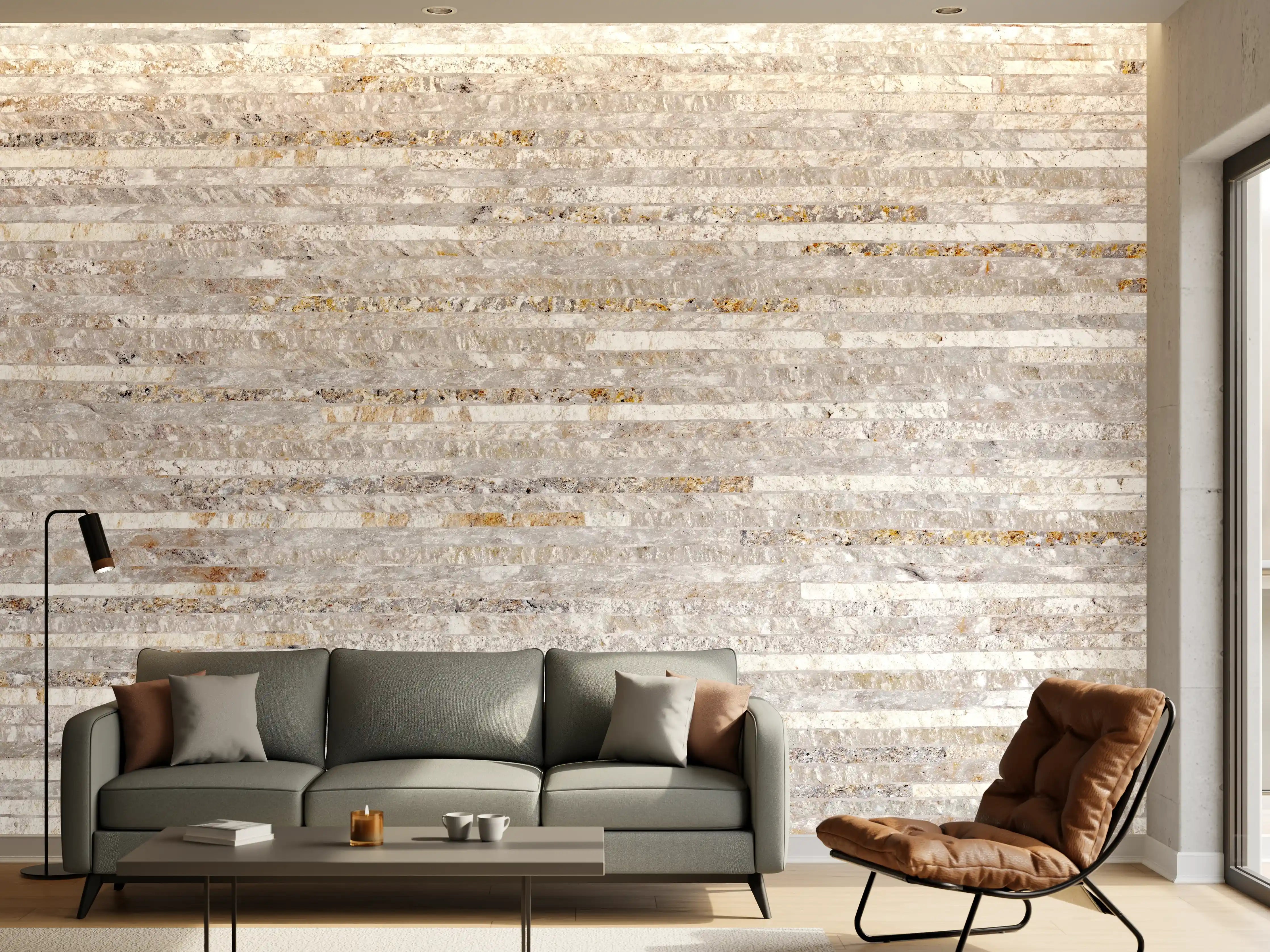 Wandverkleidung Wohnzimmer - Ziegelsteinwand Struktur