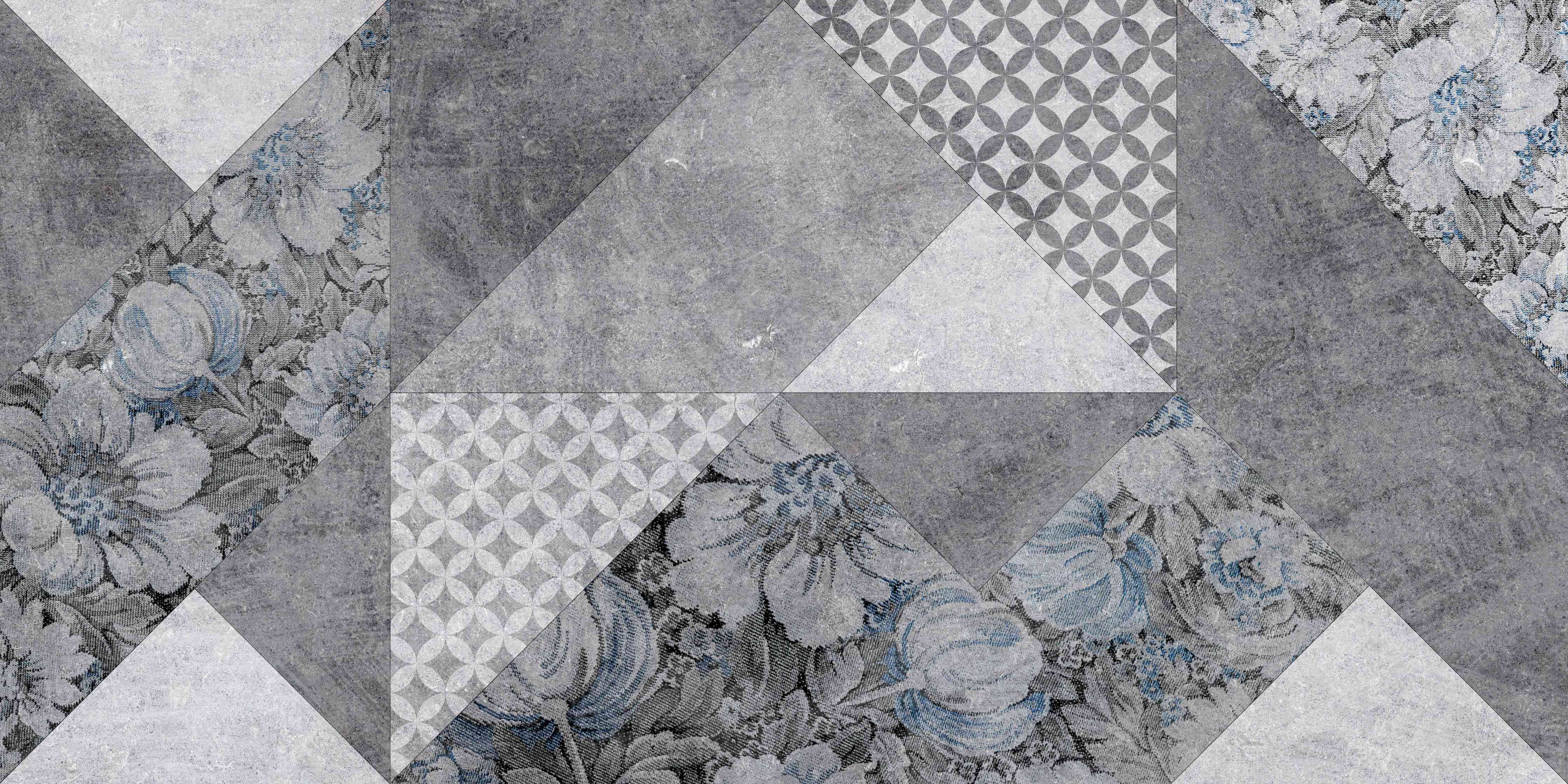 Wandverkleidung Wohnzimmer-abstrakte Blumen und Marmor Textur