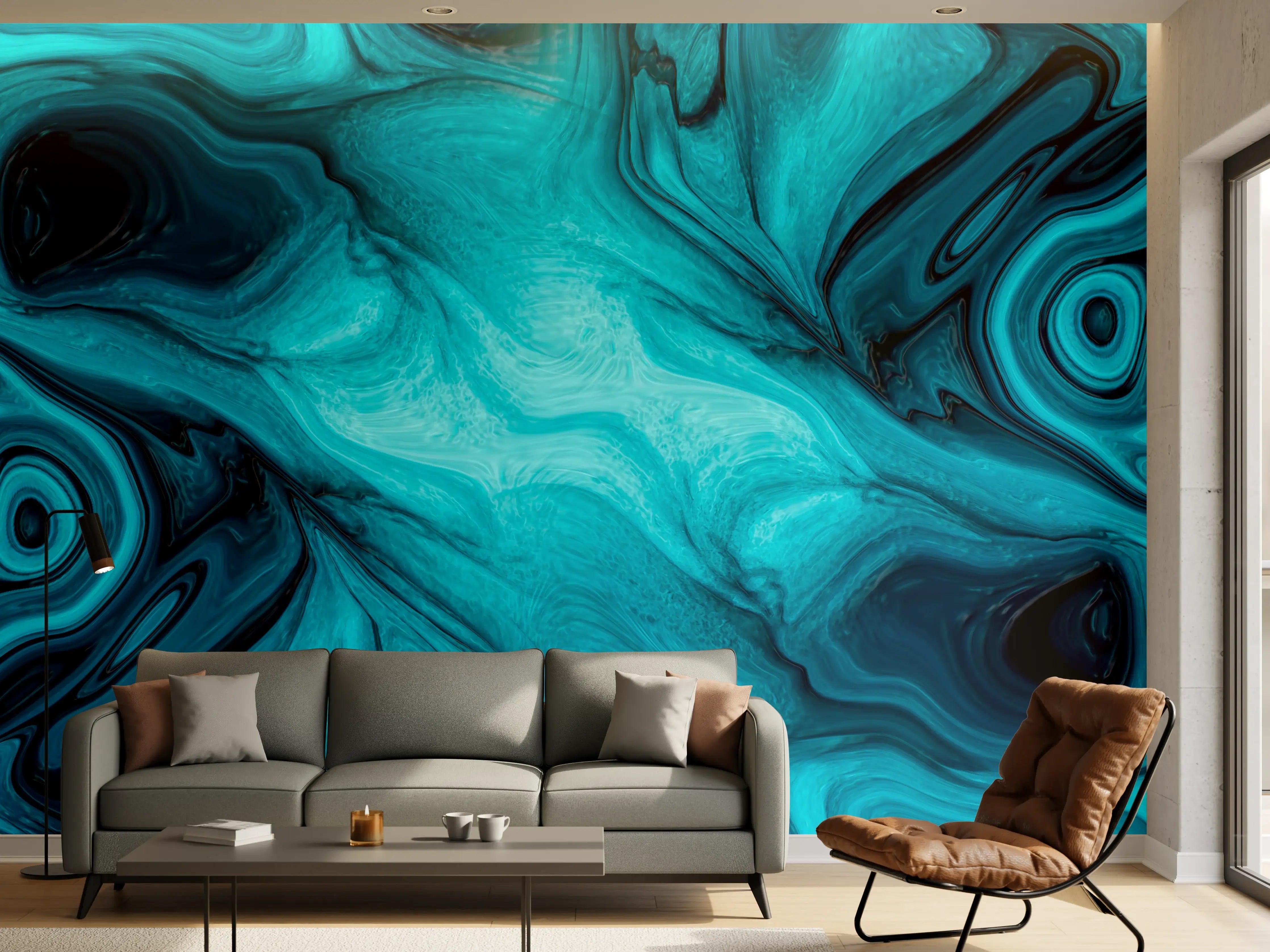Wandverkleidung Wohnzimmer - flüssiges Acrylharz - Abstrakt