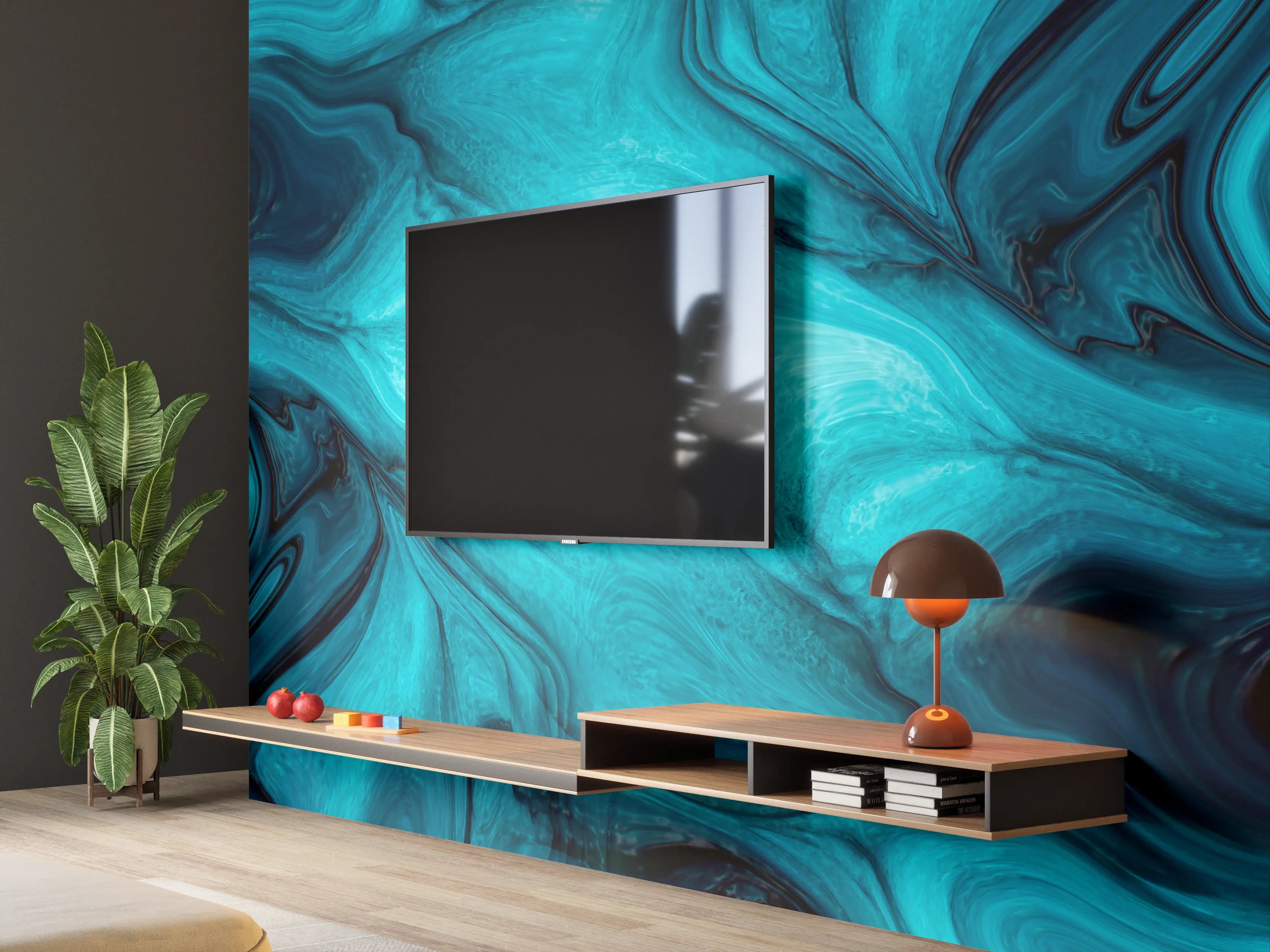 Wandverkleidung Wohnzimmer - flüssiges Acrylharz - Abstrakt
