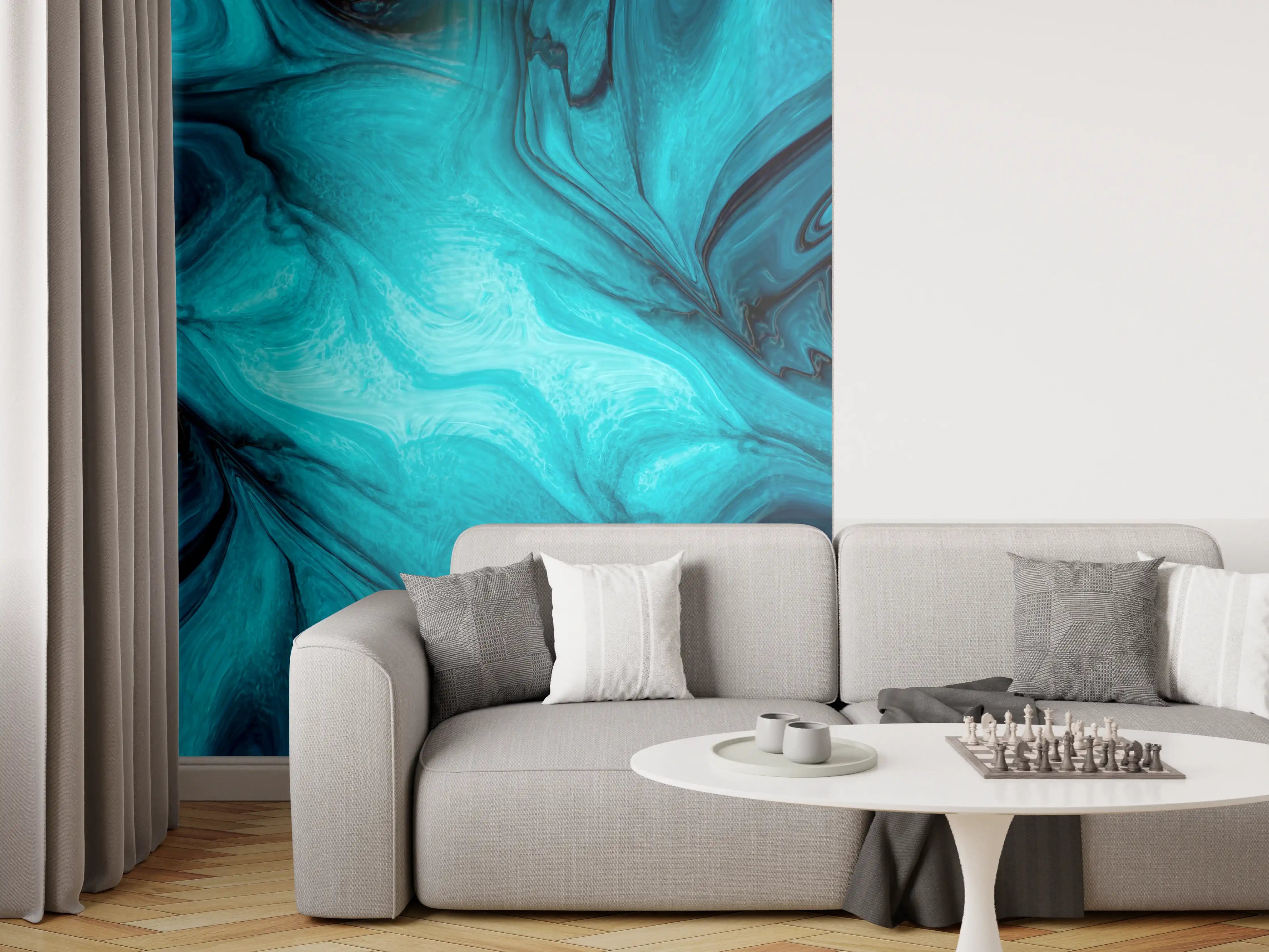 Wandverkleidung Wohnzimmer - flüssiges Acrylharz - Abstrakt