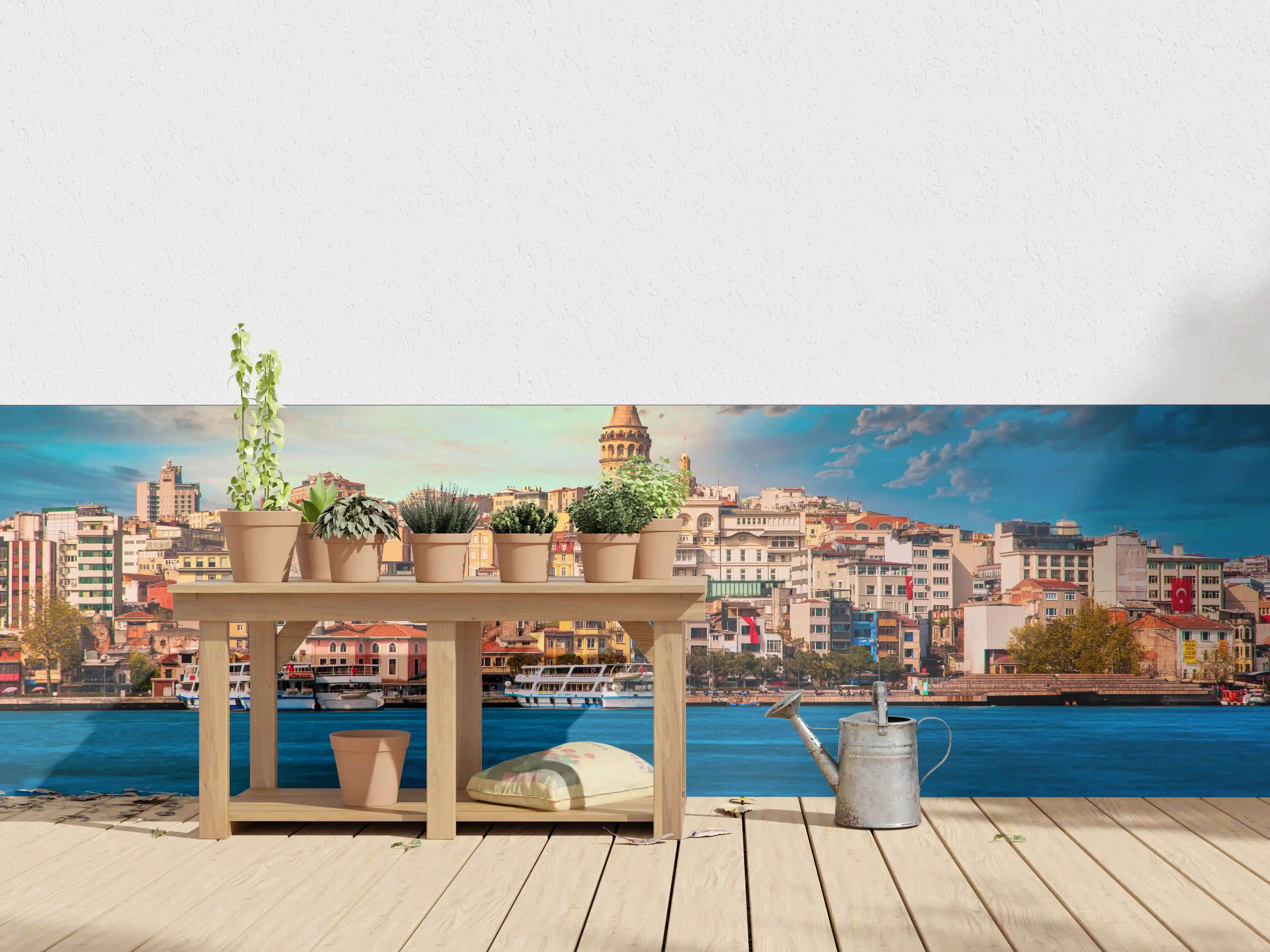 Wandverkleidung außen - Ausblick auf Galata vom Wasser