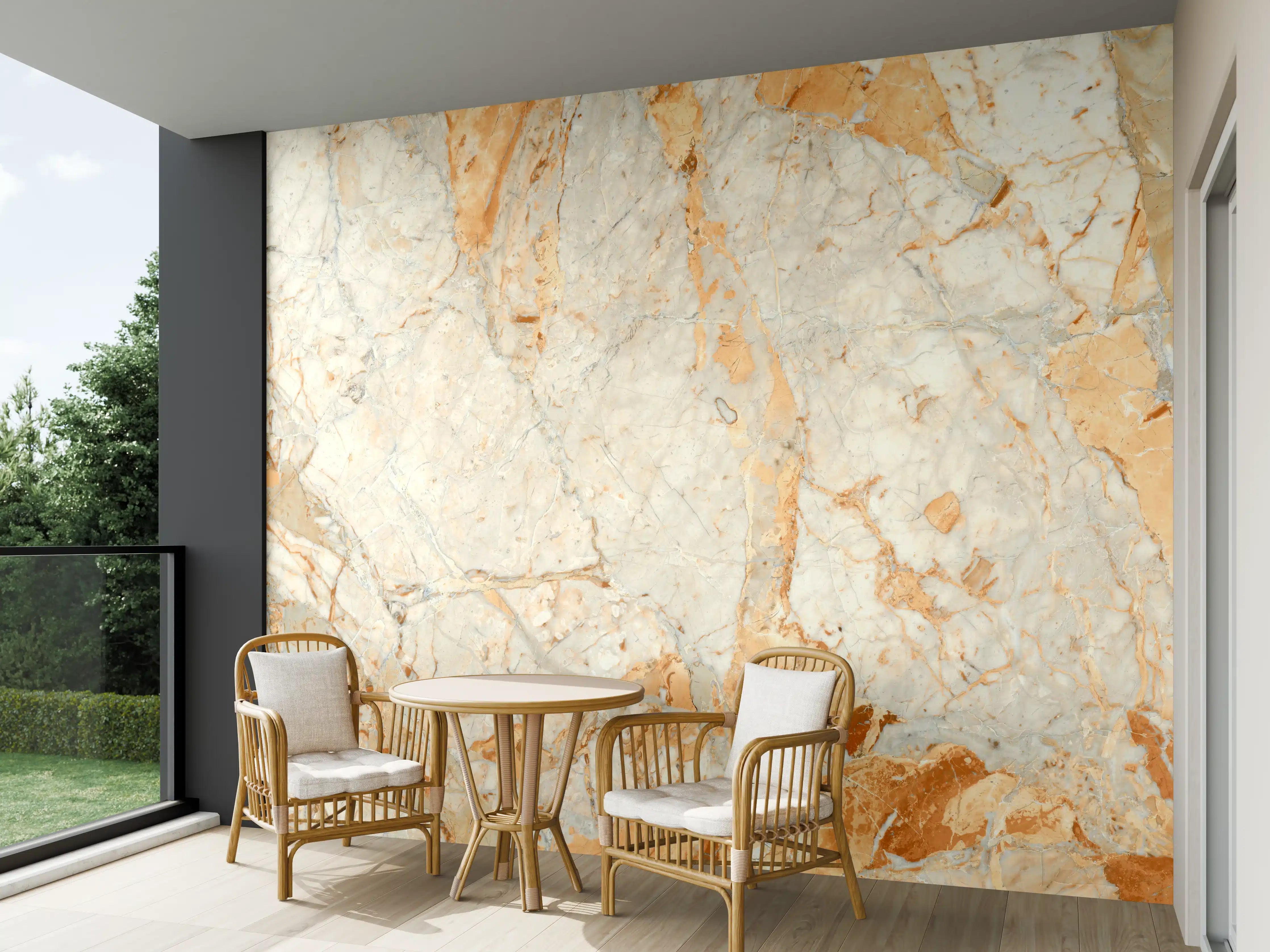 Wandverkleidung außen - Rötlich-beiger Marmor