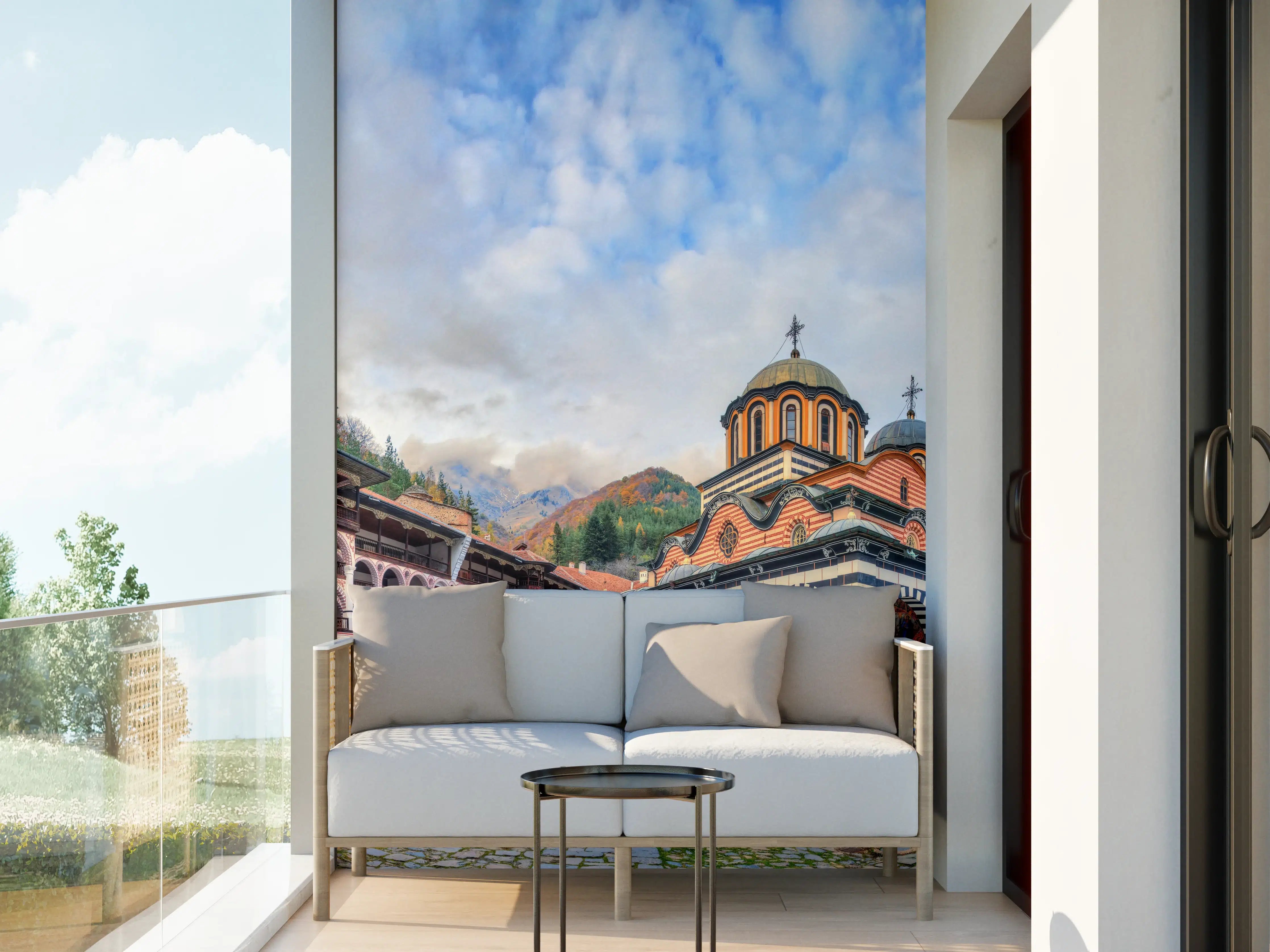Wandverkleidung außen - Wunderschöner Panoramablick auf das Rila-Kloster